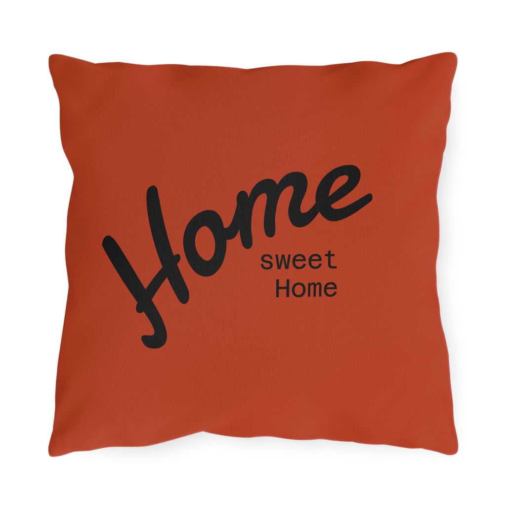Outdoor Pillow — "Home Sweet Home" Monochrome Decorative Cushion for Porch & Patio