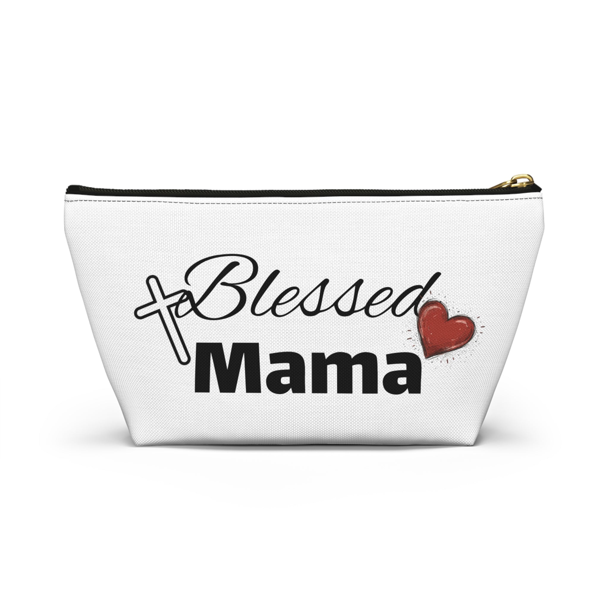 Blessed Mama Accessory Pouch — Religious Mom Gift Cosmetic Bag