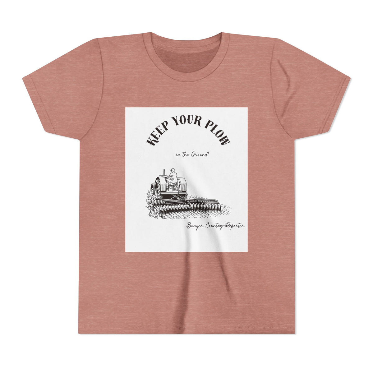 Youth Tee — "Keep Your Plow" Vintage Tractor Farming Shirt