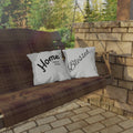 Outdoor Pillow — "Home Sweet Home" Monochrome Decorative Cushion for Porch & Patio