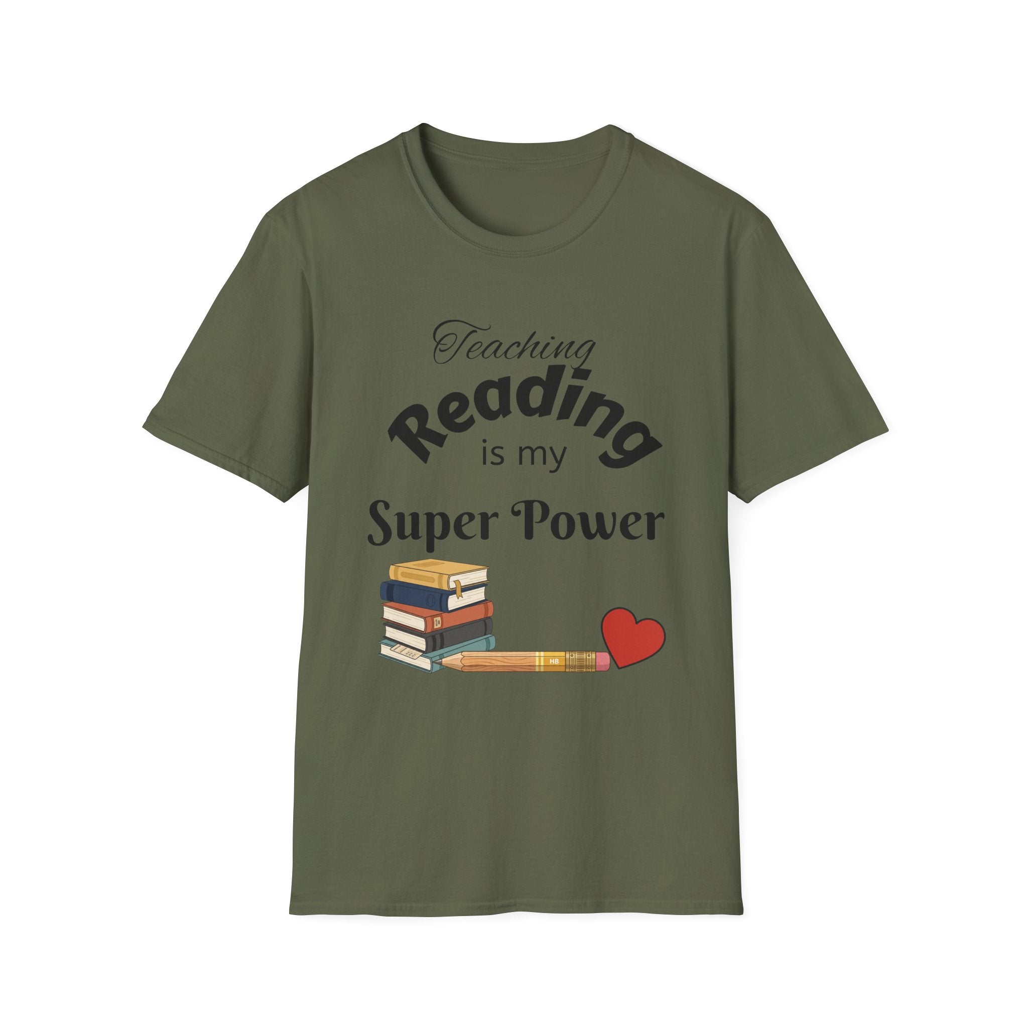 Reading Teacher T-Shirt — "Teaching Reading is My Super Power" Graphic Tee
