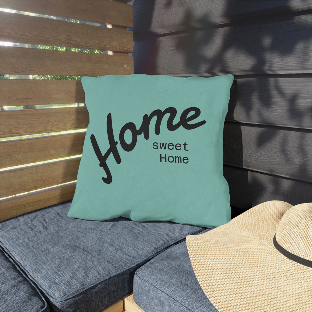 Outdoor Pillow — "Home Sweet Home" Monochrome Decorative Cushion for Porch & Patio