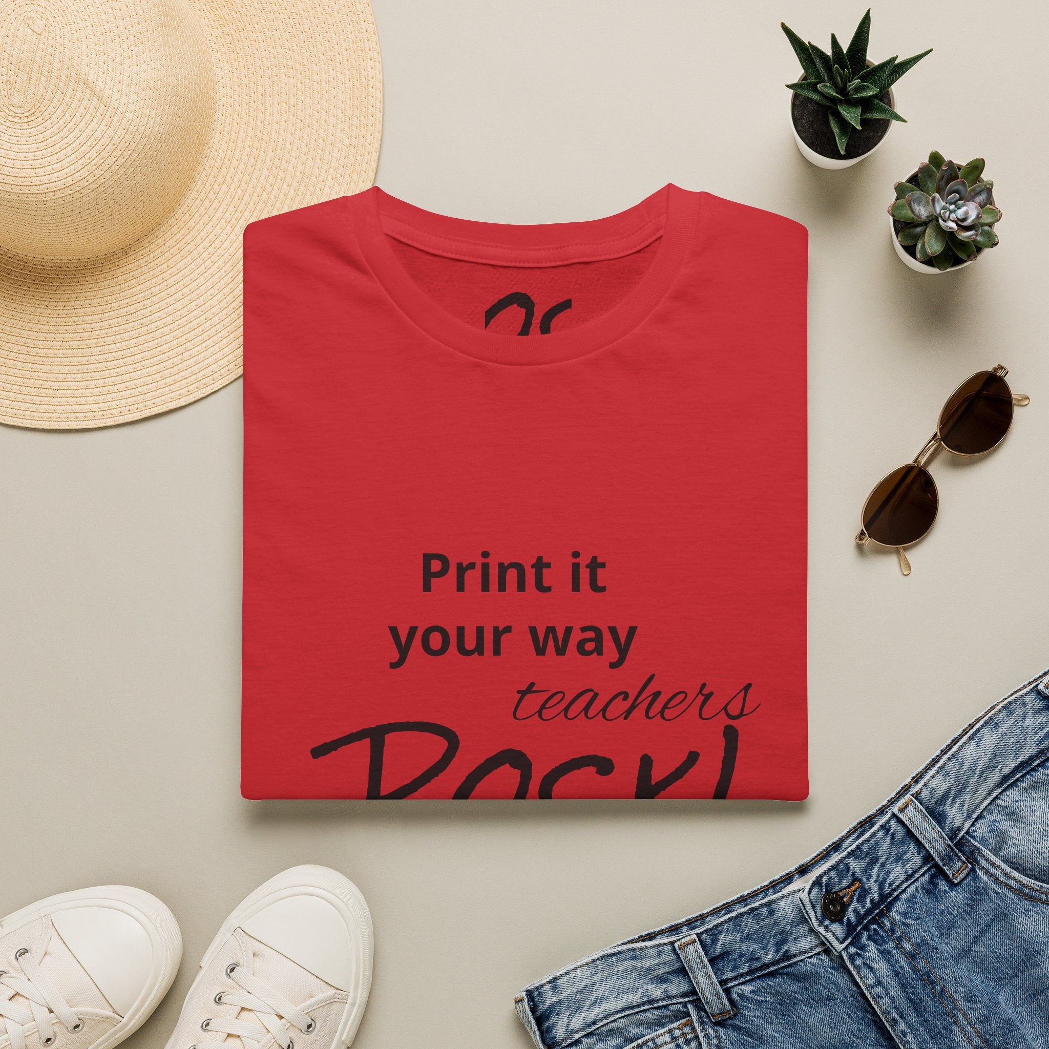 Teachers Rock! Tee — "Print it your way" Graphic Teacher Appreciation Shirt