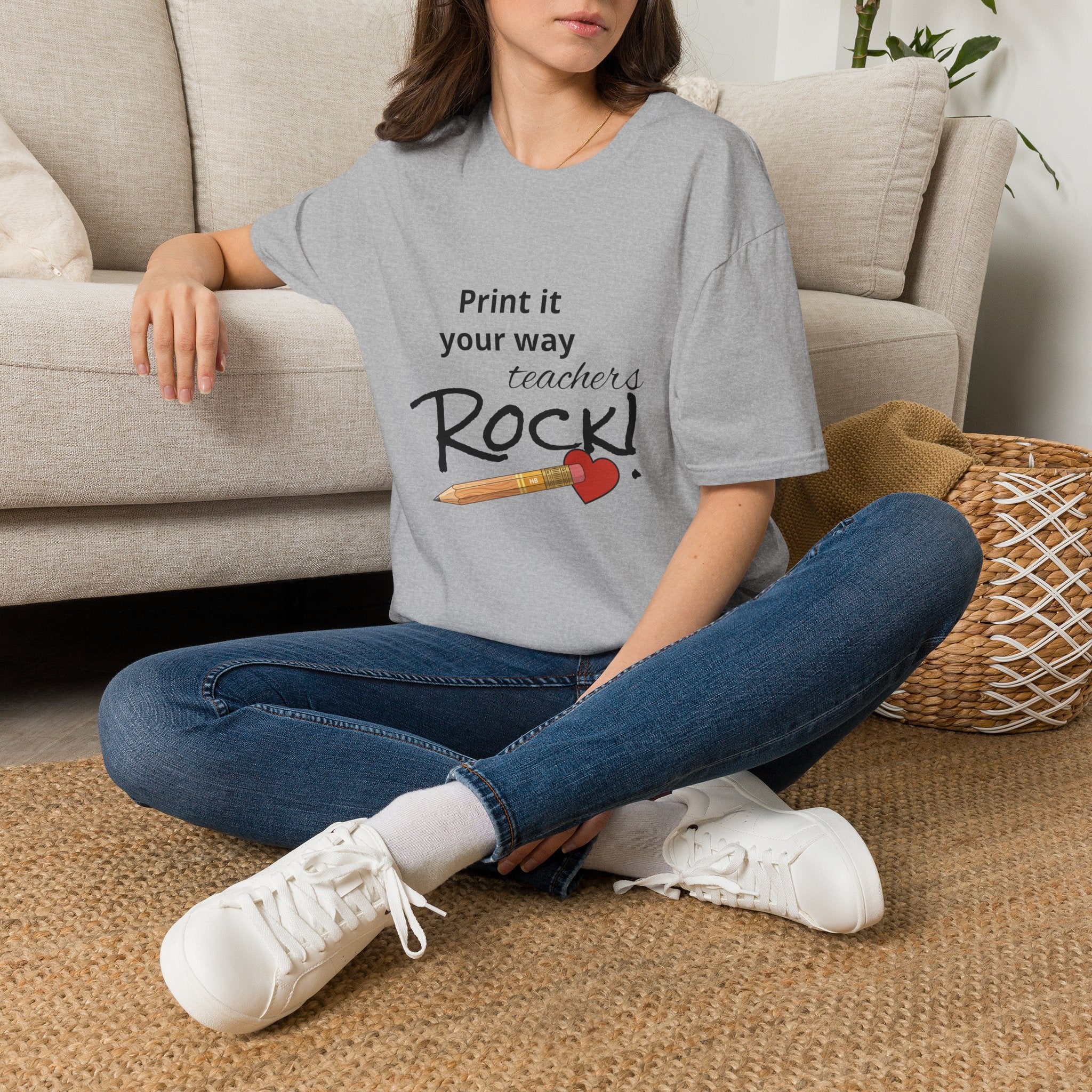 Teachers Rock! Tee — "Print it your way" Graphic Teacher Appreciation Shirt