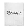Blessed Quilted Throw Blanket — Cozy White Decorative Throw for Living Room, Faith-Inspired Gift
