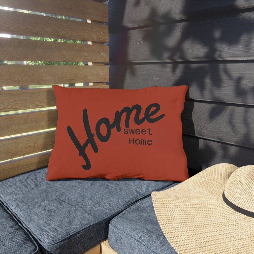 Outdoor Pillow — "Home Sweet Home" Monochrome Decorative Cushion for Porch & Patio