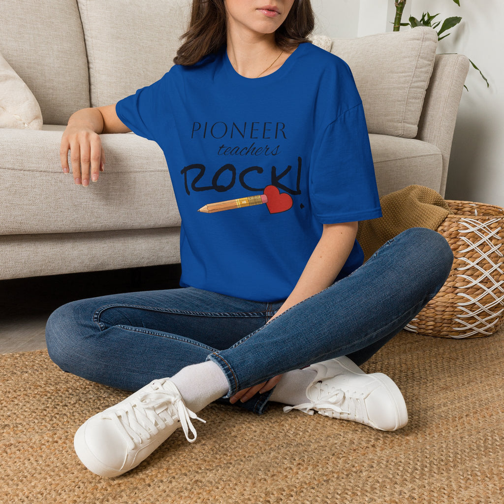 Pioneer Teachers Rock T-Shirt — Cute Pencil & Heart Teacher Appreciation Tee