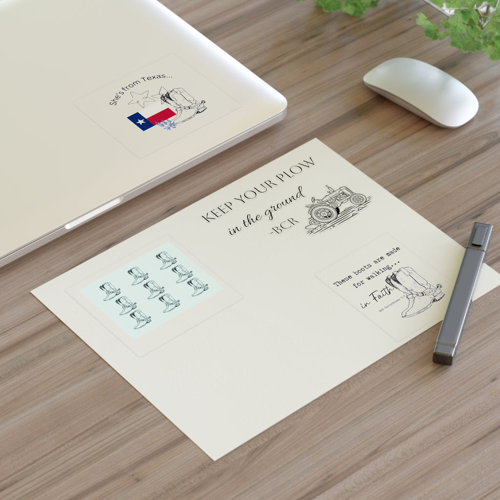 Sticker Sheets — "She's From Texas" Cowboy Boots & Texas Flag Sticker Sheet