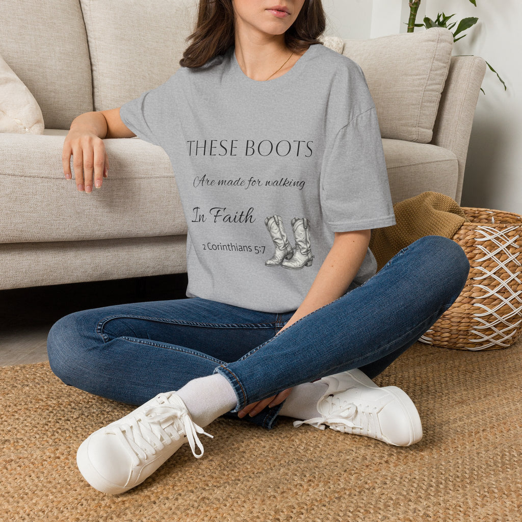 These Boots Are Made for Walking T-Shirt — Faith Cowboy Boot Graphic Tee
