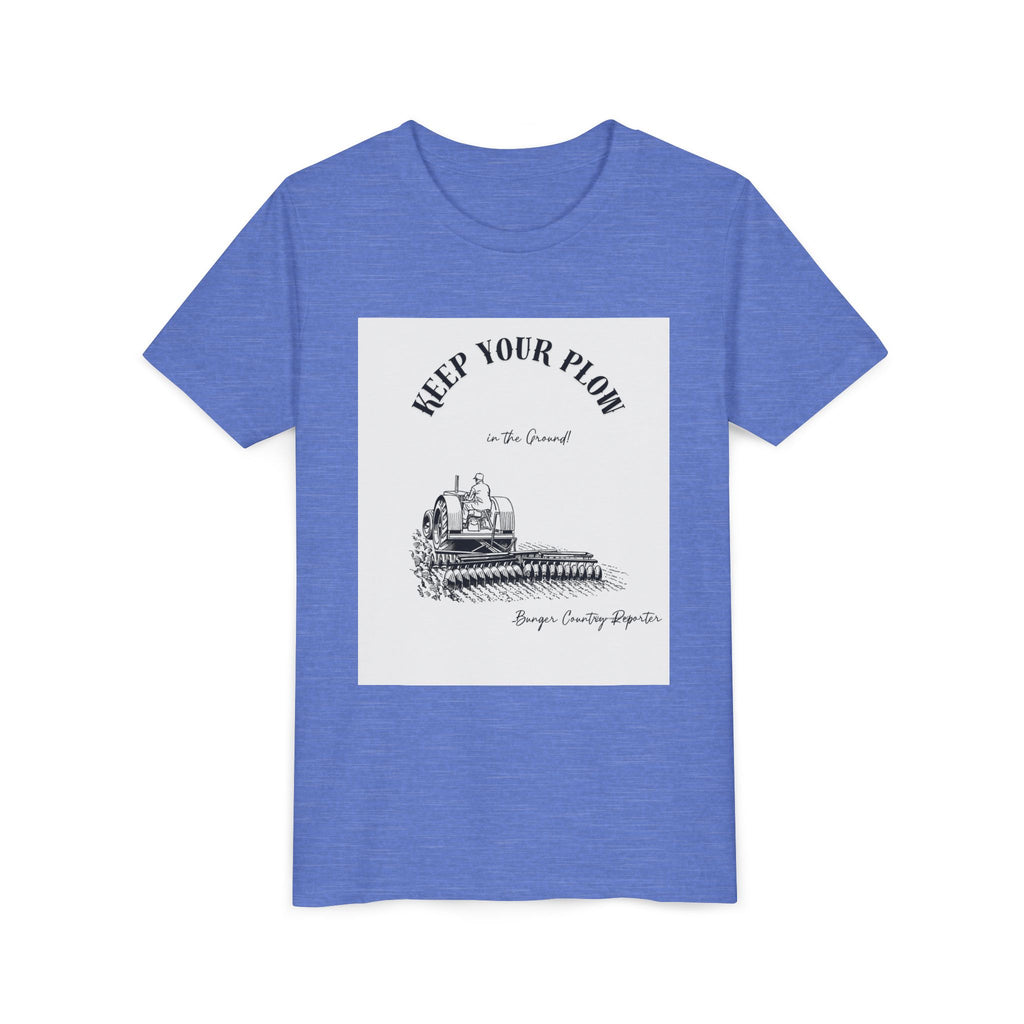Youth Tee — "Keep Your Plow" Vintage Tractor Farming Shirt