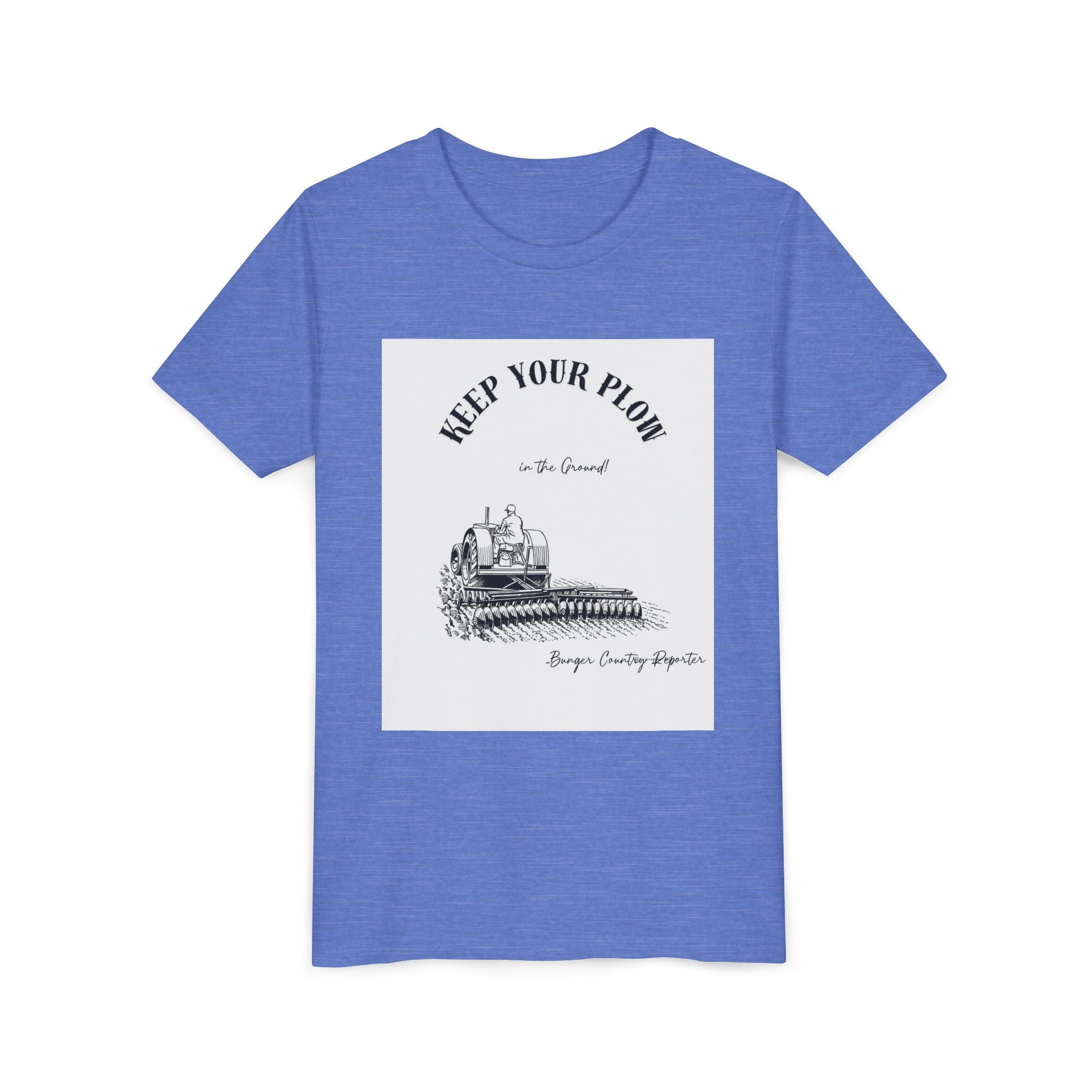Youth Tee — "Keep Your Plow" Vintage Tractor Farming Shirt