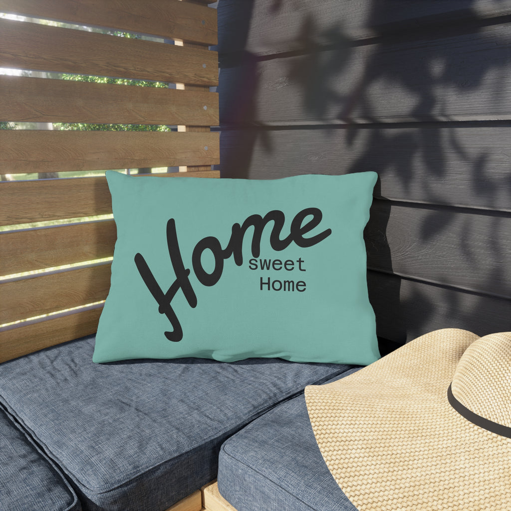 Outdoor Pillow — "Home Sweet Home" Monochrome Decorative Cushion for Porch & Patio