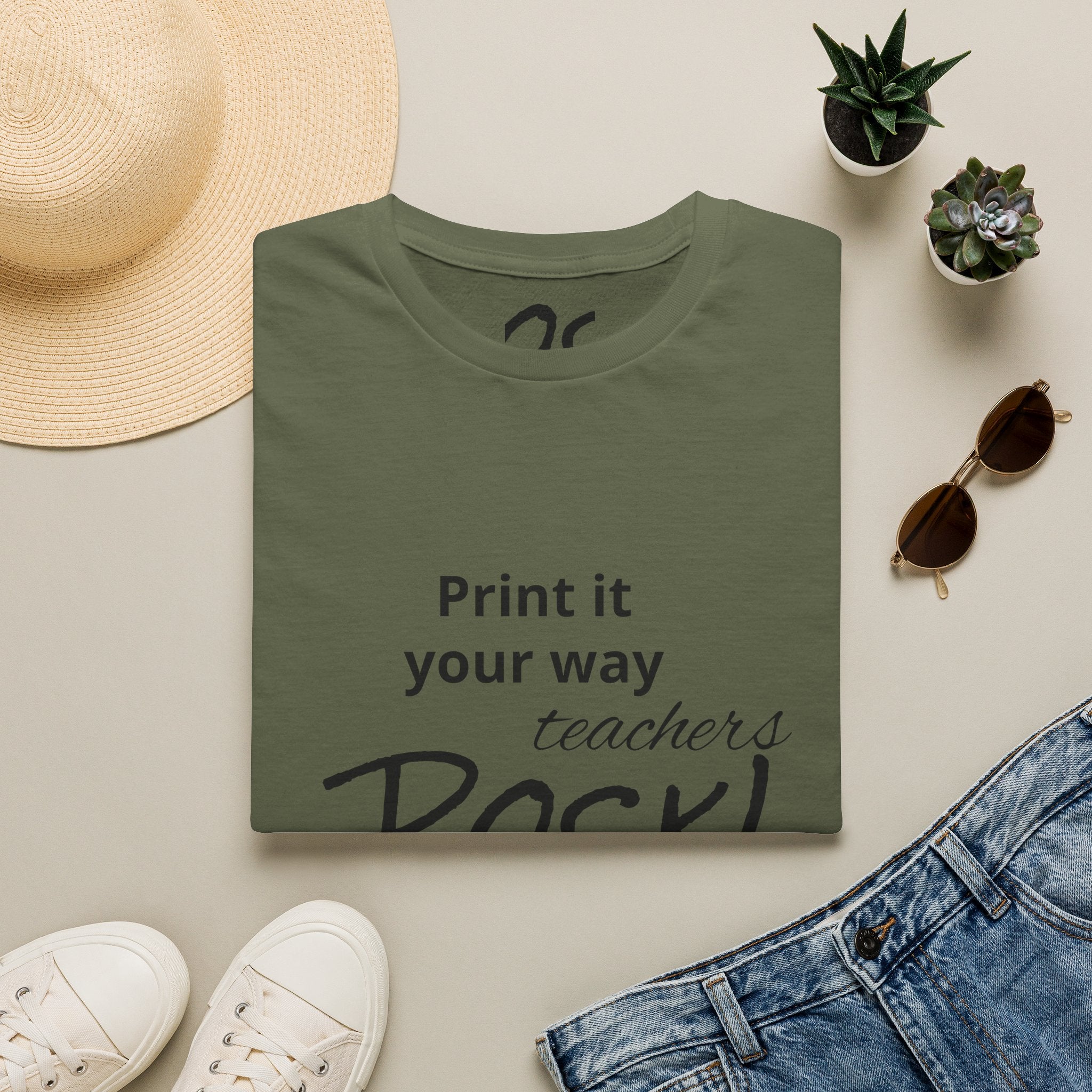 Teachers Rock! Tee — "Print it your way" Graphic Teacher Appreciation Shirt