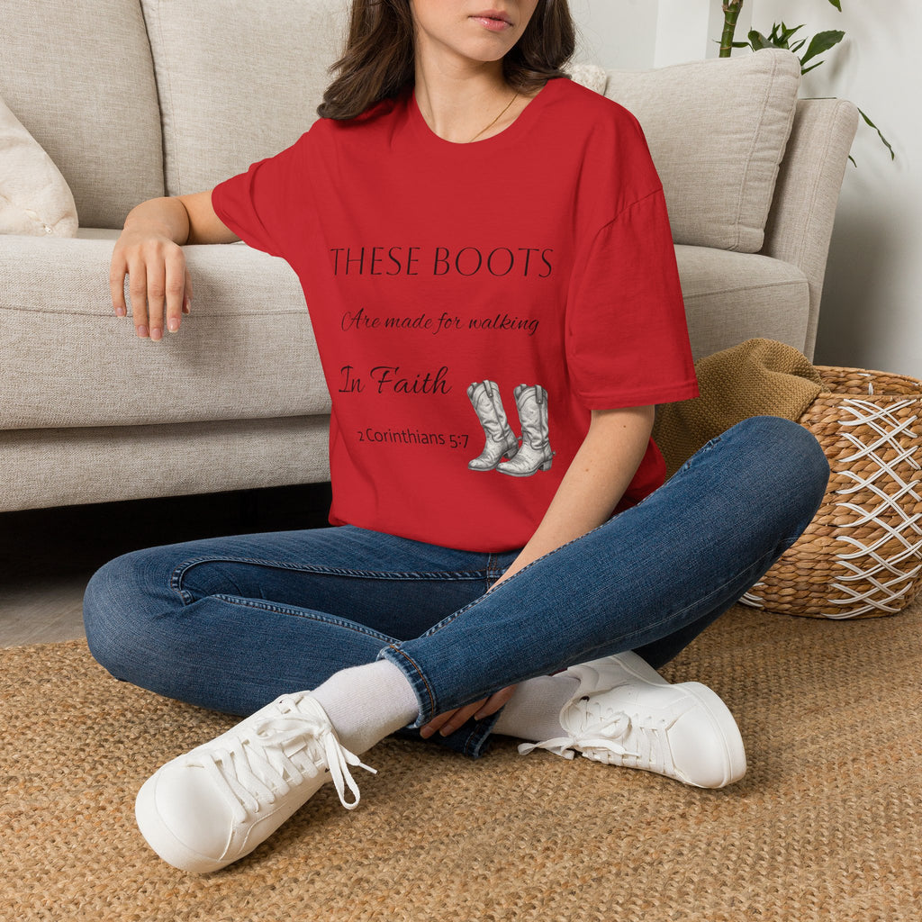 These Boots Are Made for Walking T-Shirt — Faith Cowboy Boot Graphic Tee
