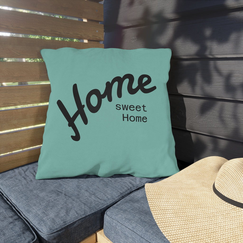 Outdoor Pillow — "Home Sweet Home" Monochrome Decorative Cushion for Porch & Patio