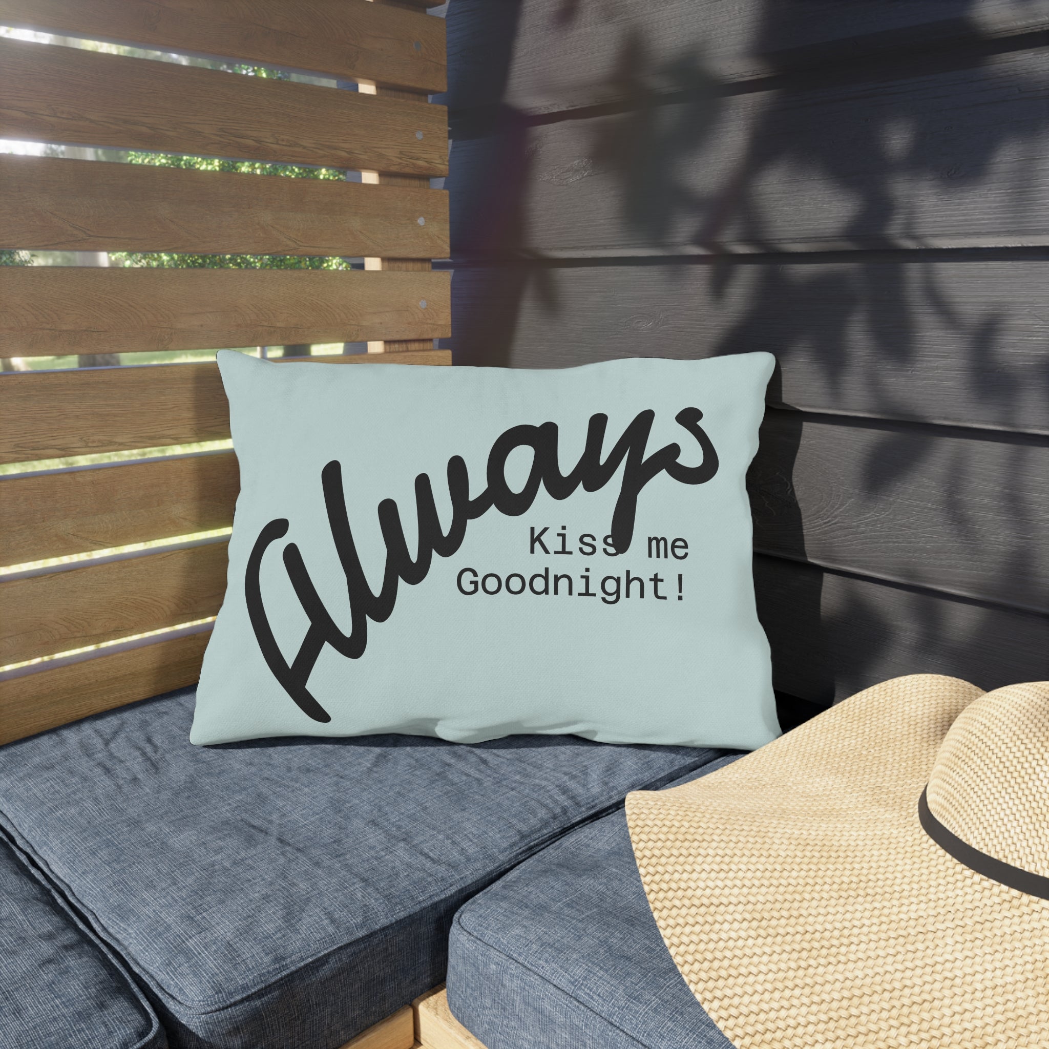 Outdoor Pillow — "Home Sweet Home" Monochrome Decorative Cushion for Porch & Patio