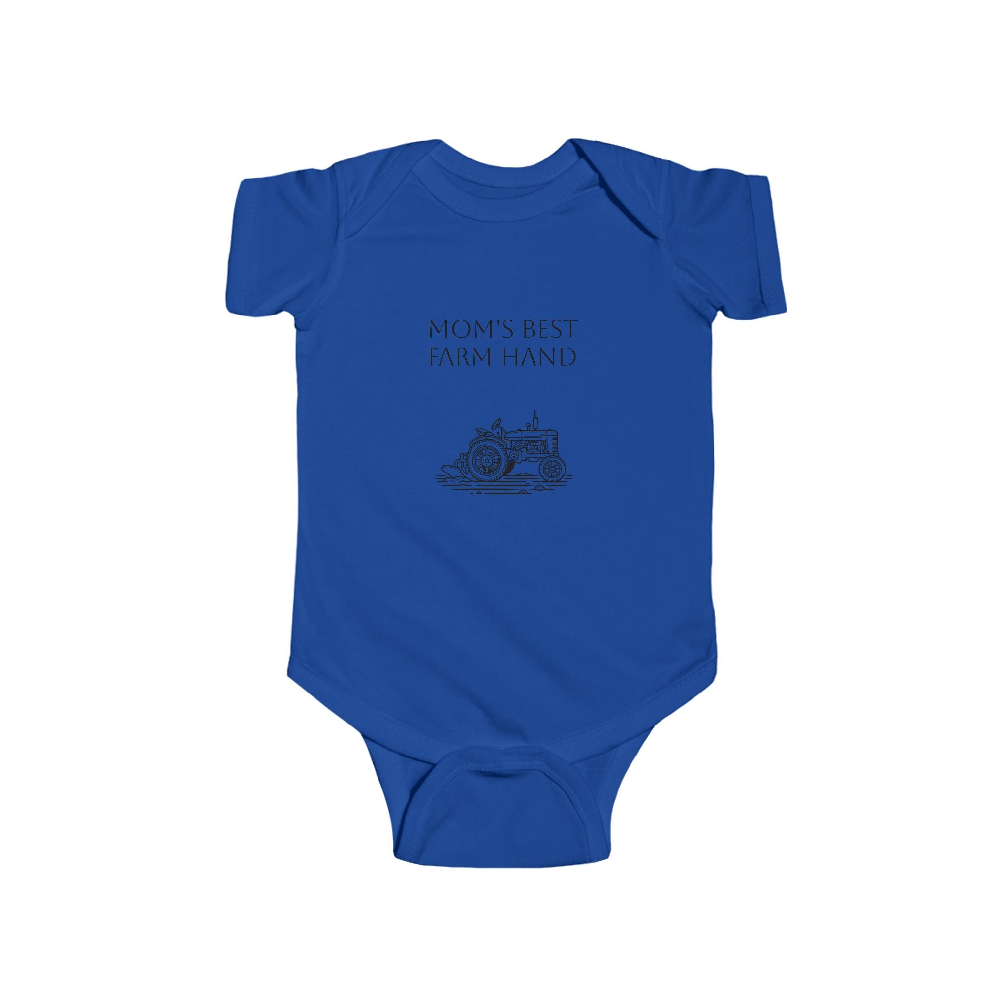 Baby Bodysuit — "Mom's Best Farm Hand" Vintage Tractor Infant Onesie