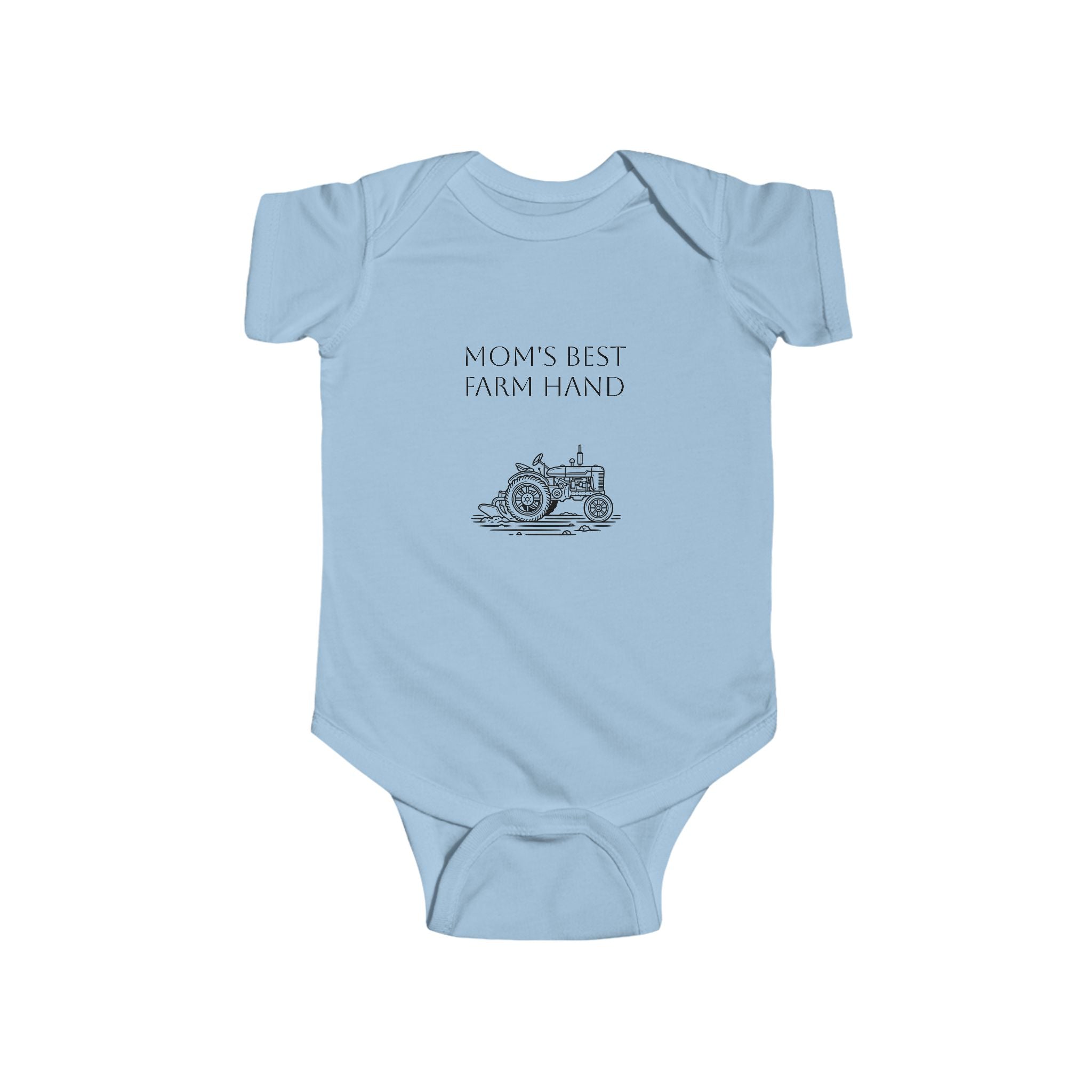 Baby Bodysuit — "Mom's Best Farm Hand" Vintage Tractor Infant Onesie