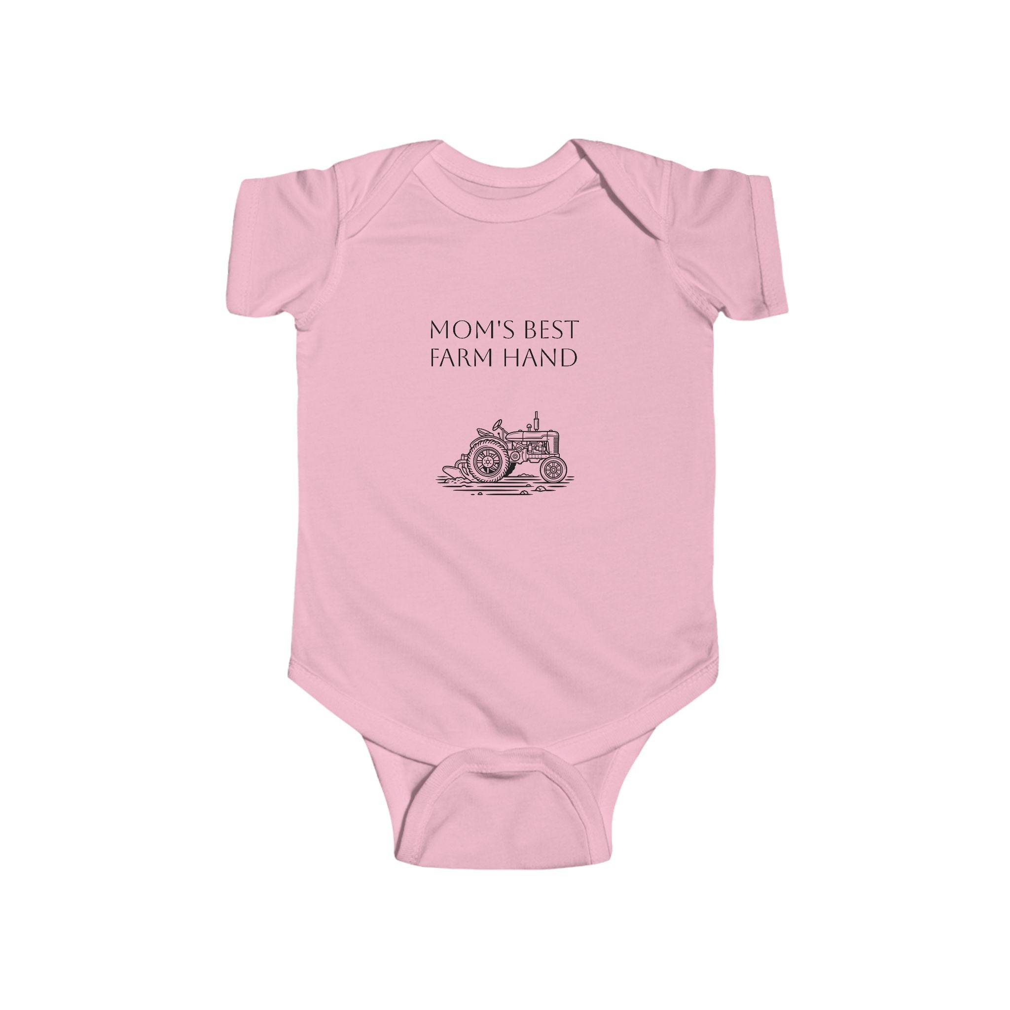 Baby Bodysuit — "Mom's Best Farm Hand" Vintage Tractor Infant Onesie