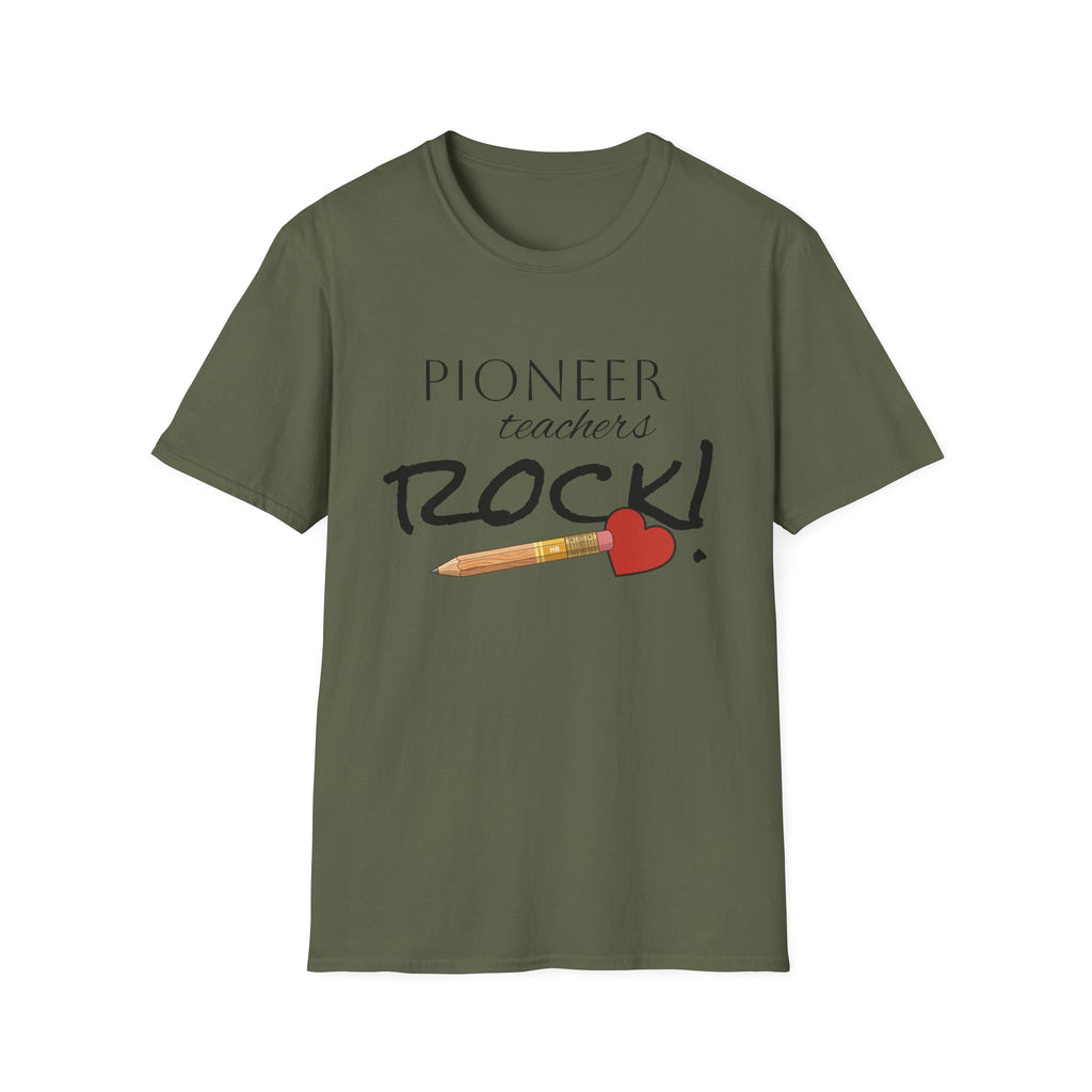 Pioneer Teachers Rock T-Shirt — Cute Pencil & Heart Teacher Appreciation Tee