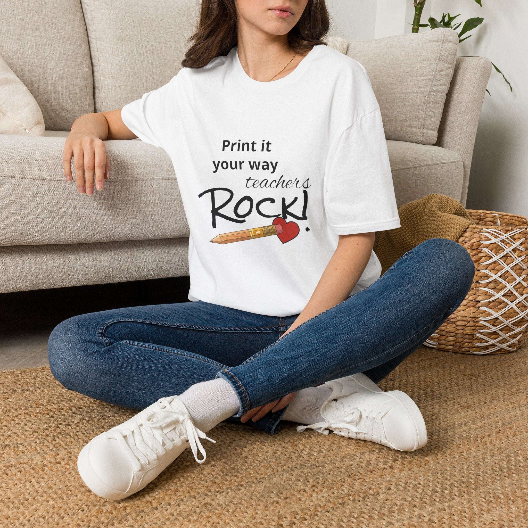 Teachers Rock! Tee — "Print it your way" Graphic Teacher Appreciation Shirt