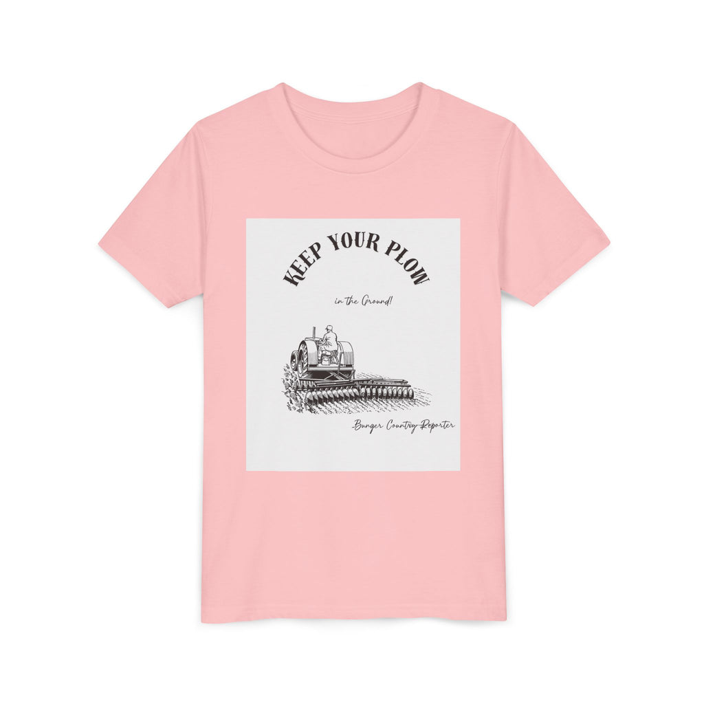 Youth Tee — "Keep Your Plow" Vintage Tractor Farming Shirt