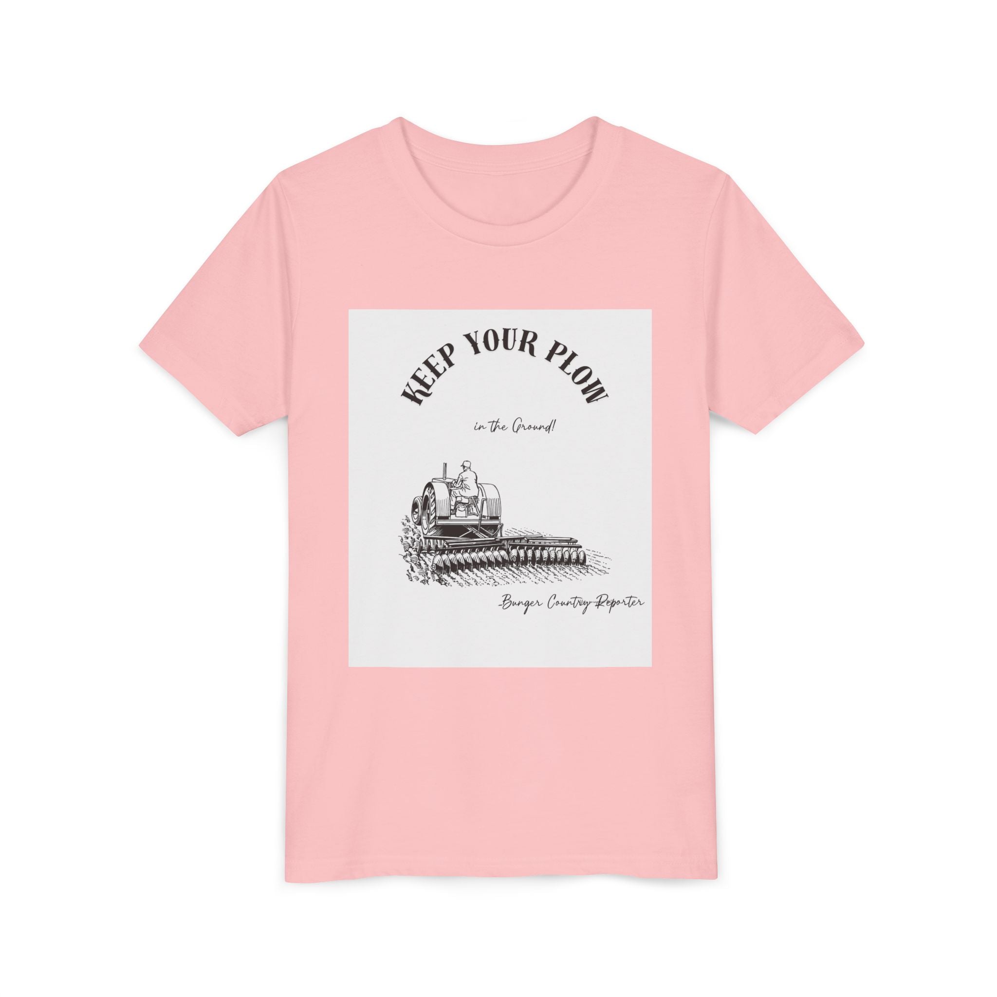 Youth Tee — "Keep Your Plow" Vintage Tractor Farming Shirt