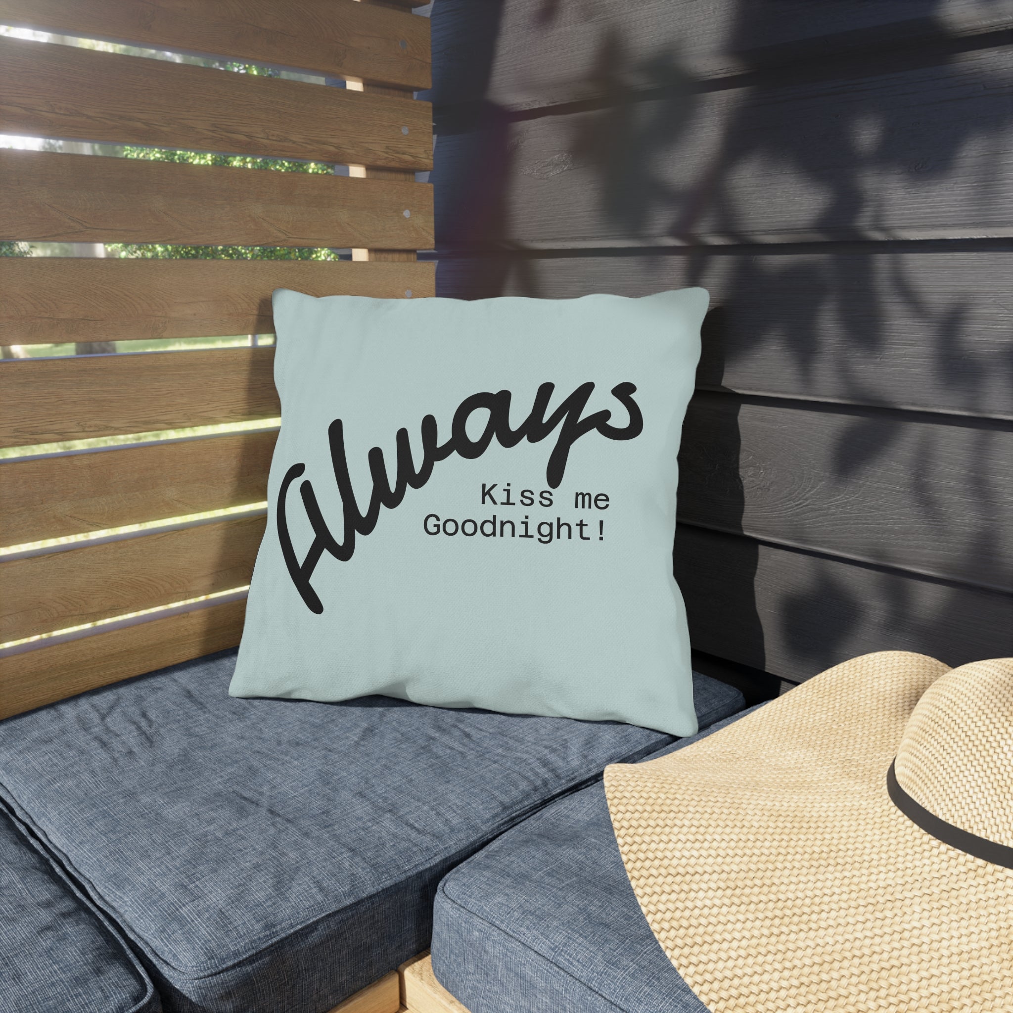 Outdoor Pillow — "Home Sweet Home" Monochrome Decorative Cushion for Porch & Patio