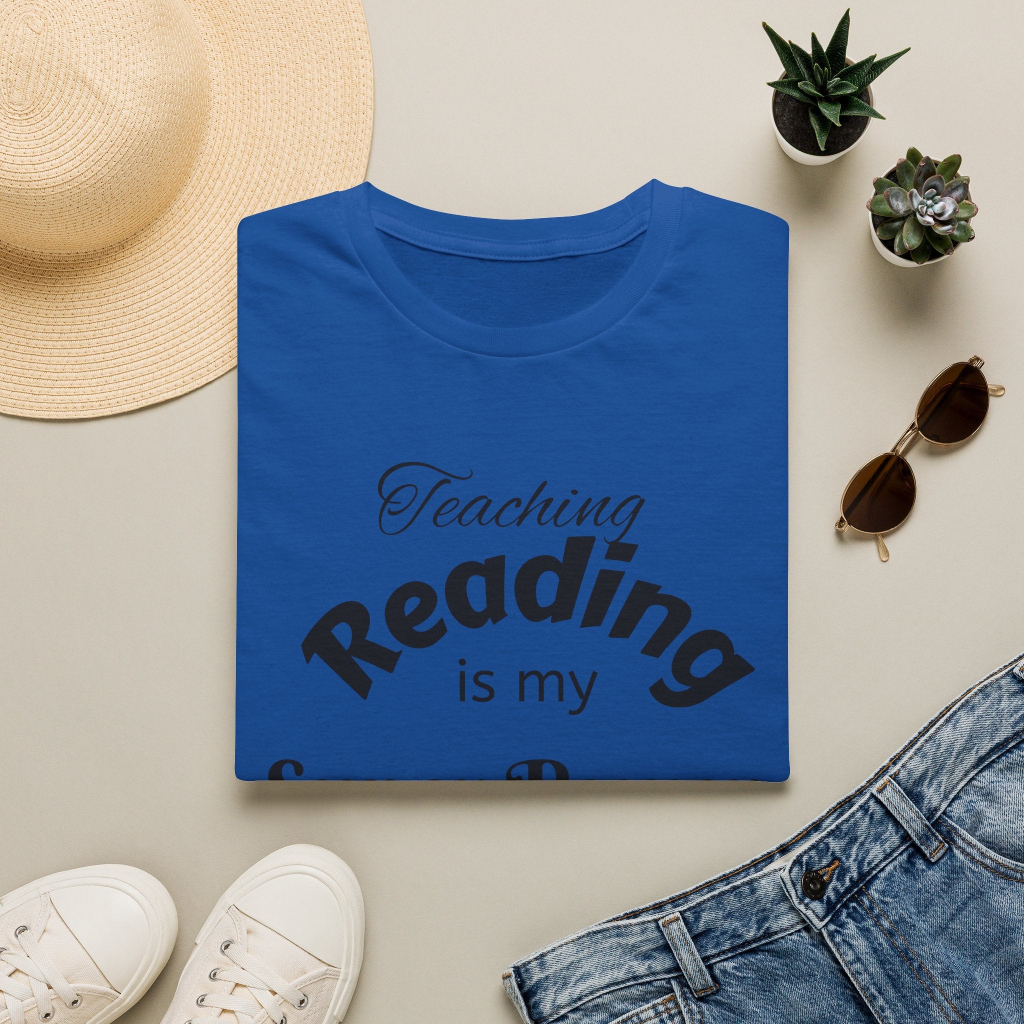 Reading Teacher T-Shirt — "Teaching Reading is My Super Power" Graphic Tee