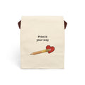 Canvas Reusable Insulated Lunch Tote with Strap