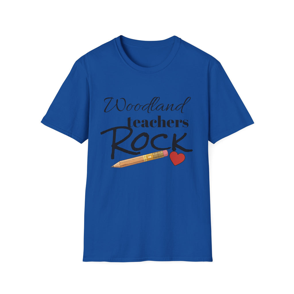Woodland Teachers Rock T-Shirt — Cute Pencil & Heart Teacher Appreciation Tee