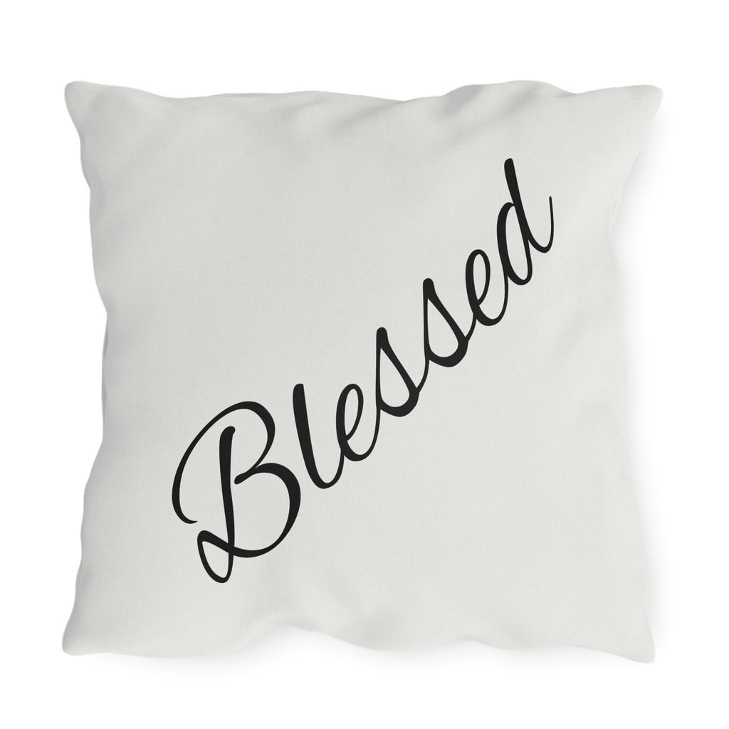 Outdoor Pillow — "Home Sweet Home" Monochrome Decorative Cushion for Porch & Patio
