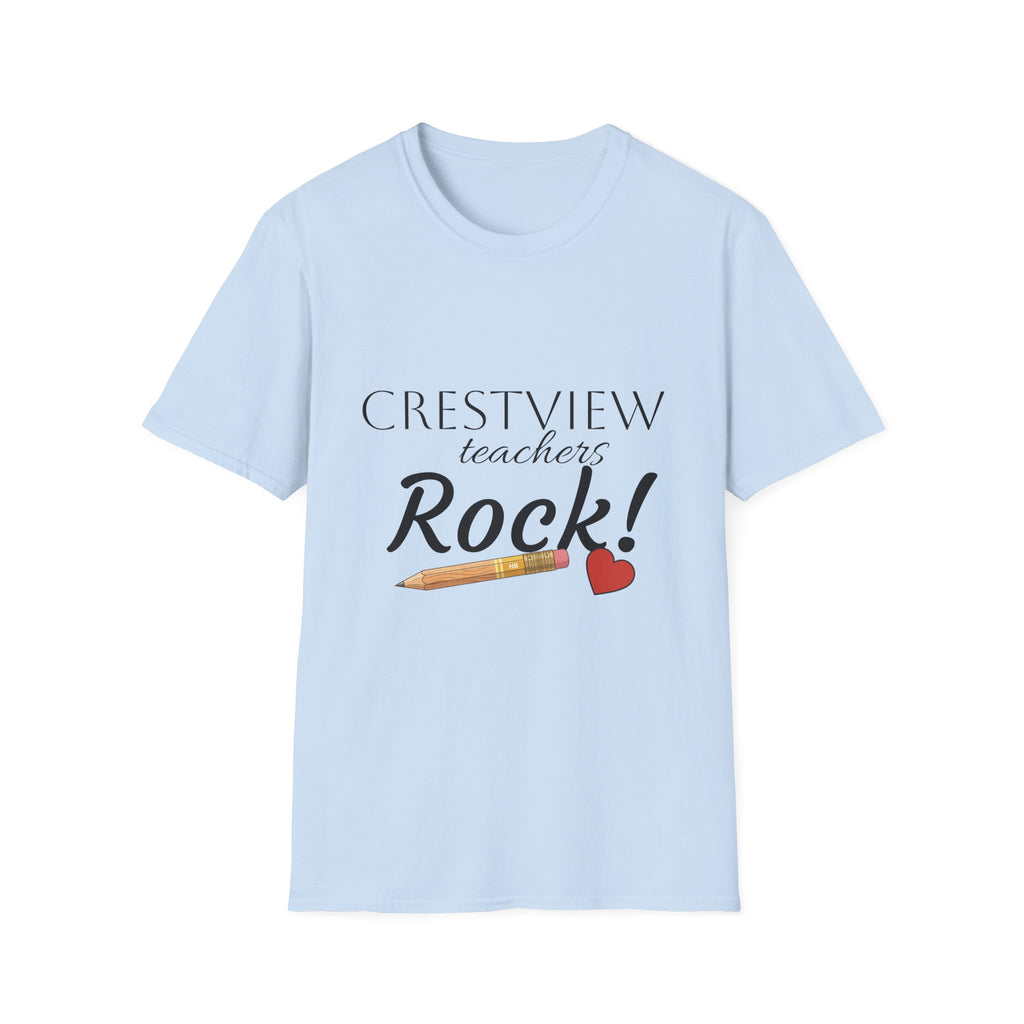 Teacher T‑Shirt — “Crestview Teachers Rock” School Staff Appreciation Tee
