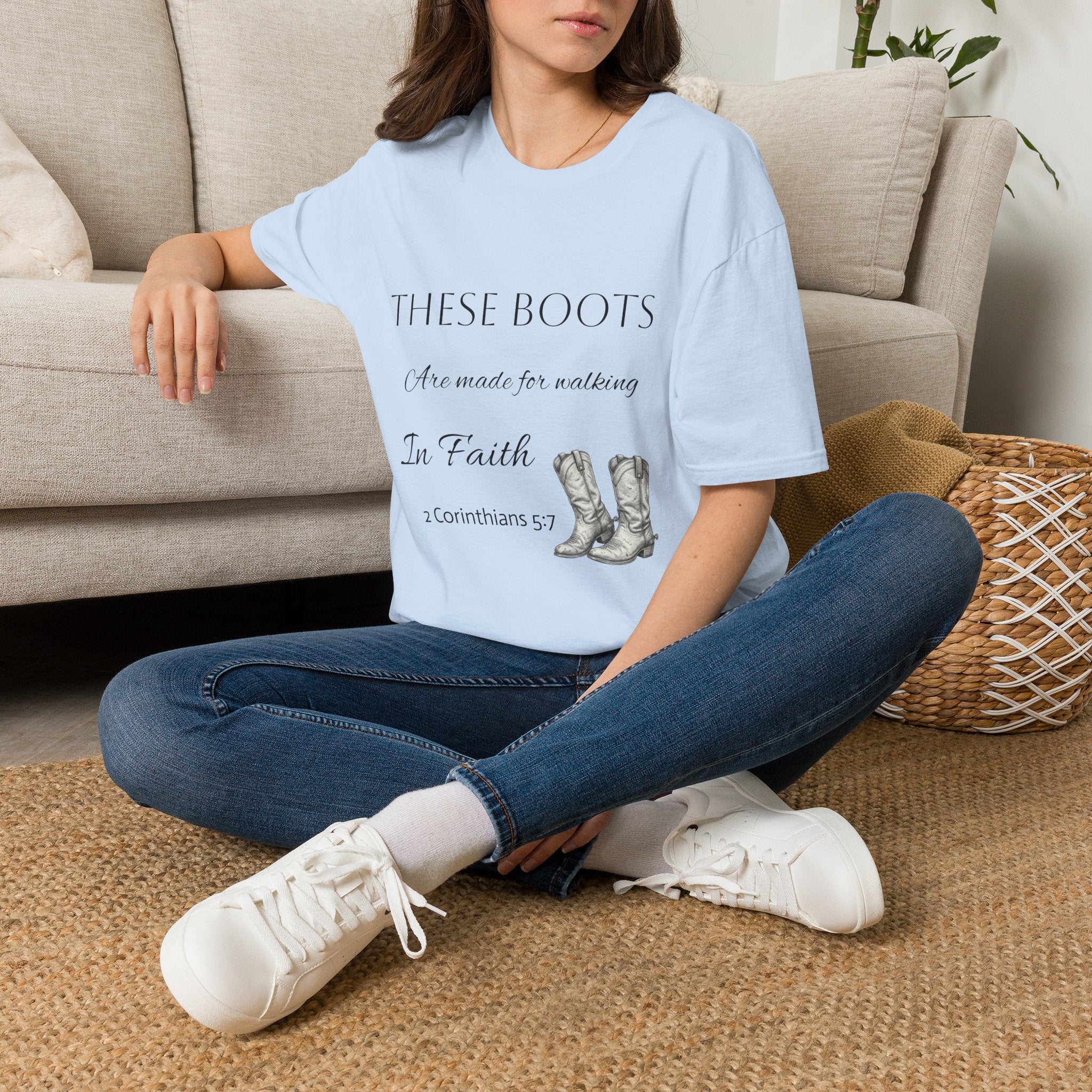 These Boots Are Made for Walking T-Shirt — Faith Cowboy Boot Graphic Tee