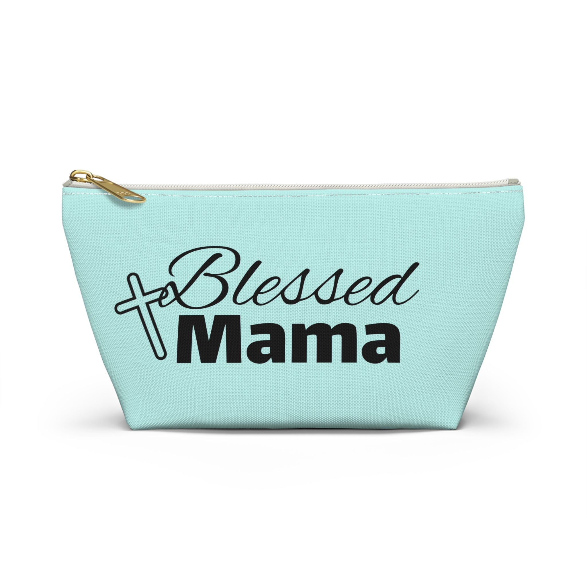Blessed Mama Accessory Pouch — Religious Mom Gift Cosmetic Bag