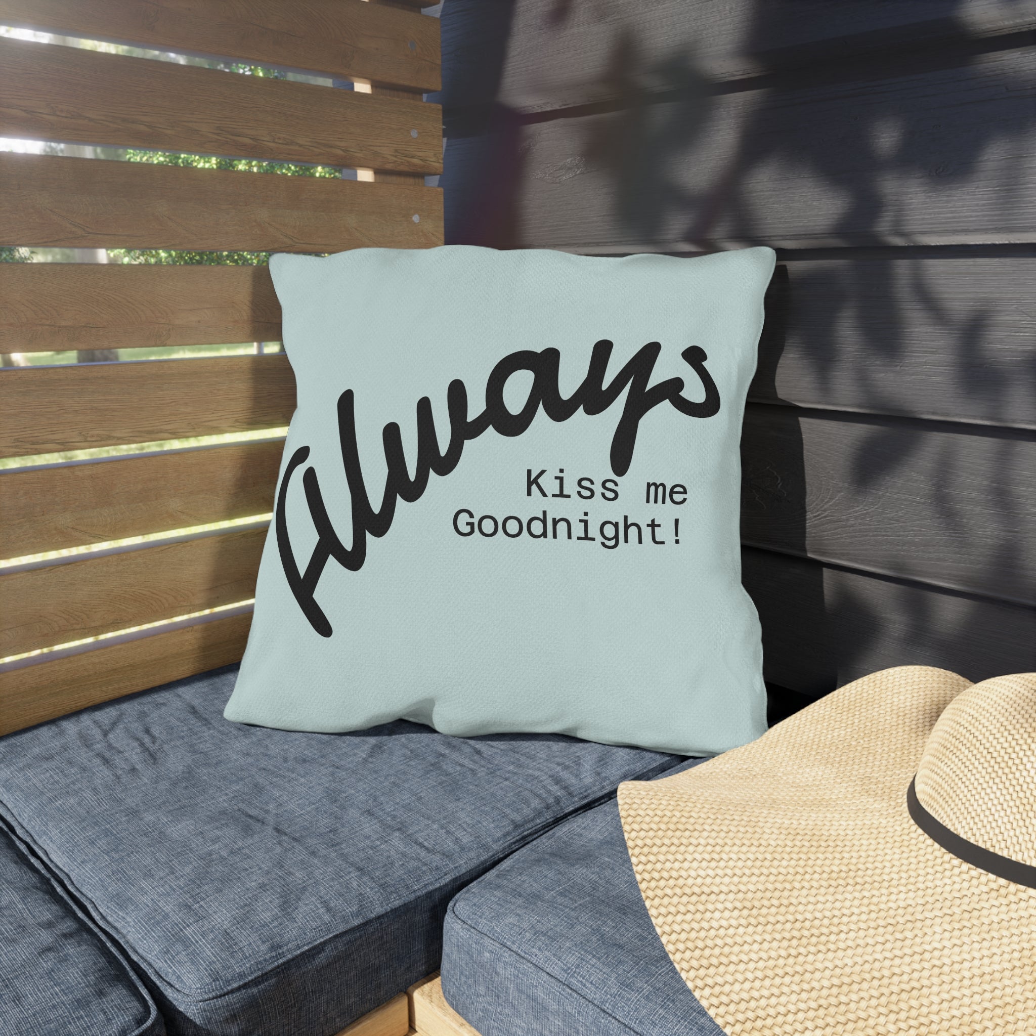 Outdoor Pillow — "Home Sweet Home" Monochrome Decorative Cushion for Porch & Patio