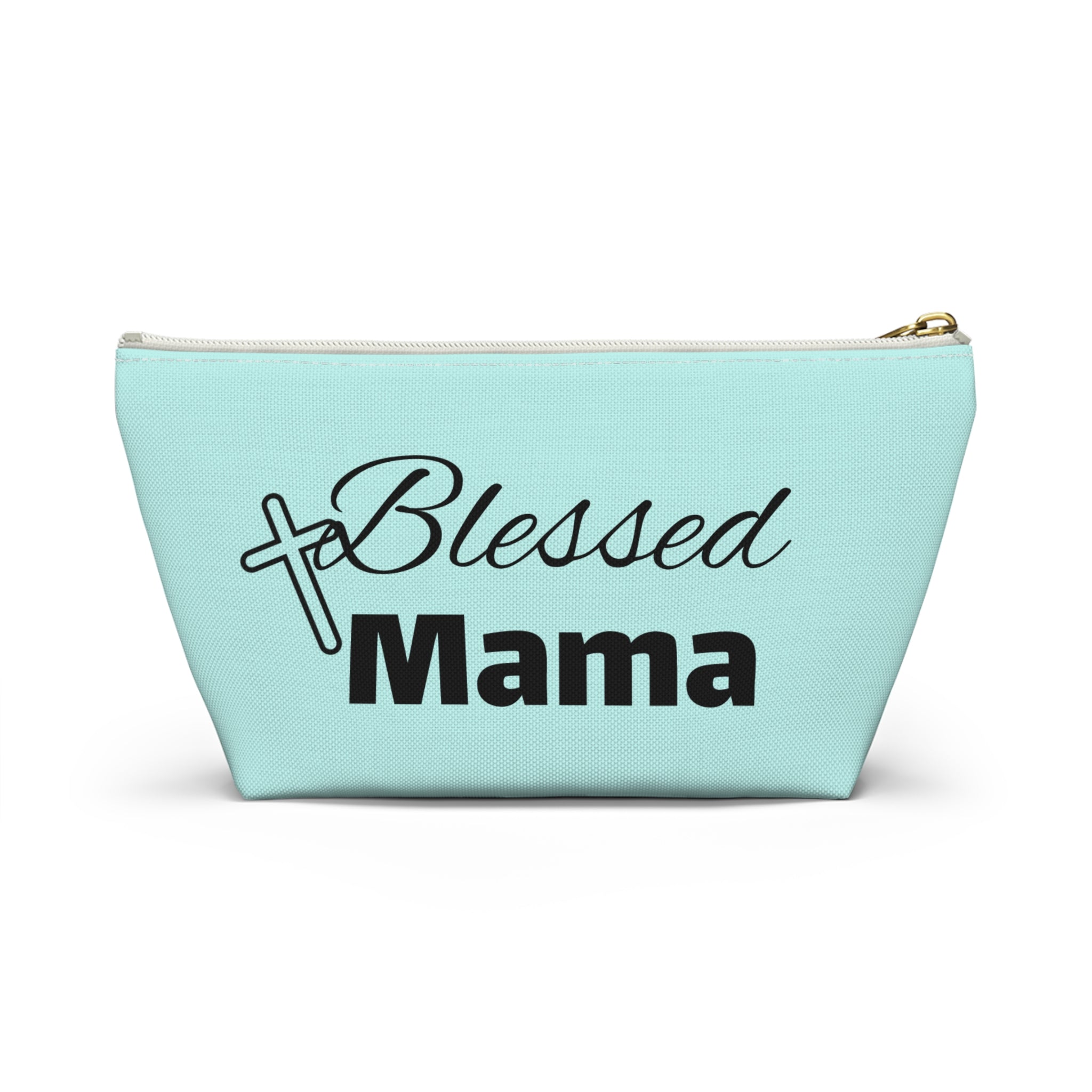Blessed Mama Accessory Pouch — Religious Mom Gift Cosmetic Bag