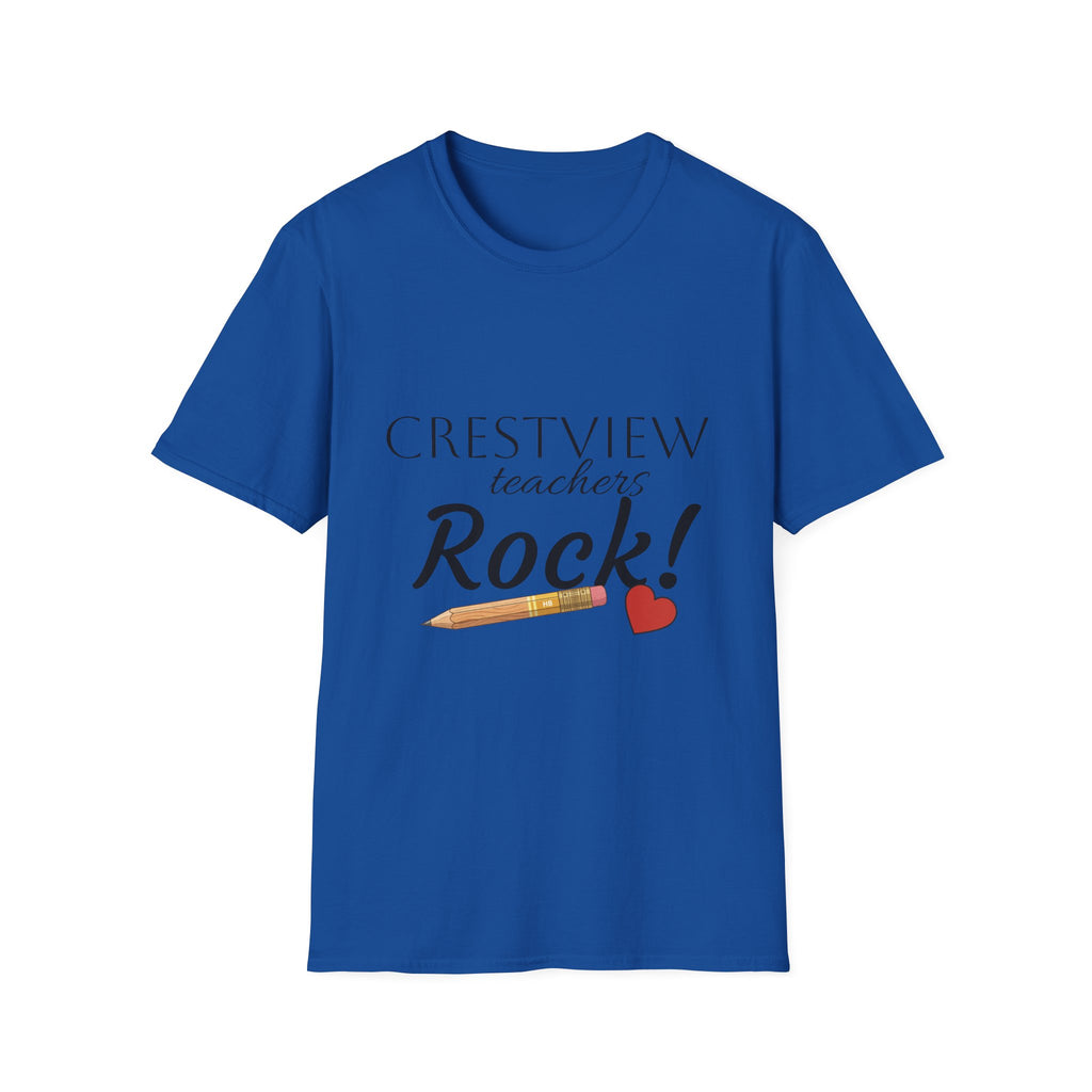 Teacher T‑Shirt — “Crestview Teachers Rock” School Staff Appreciation Tee