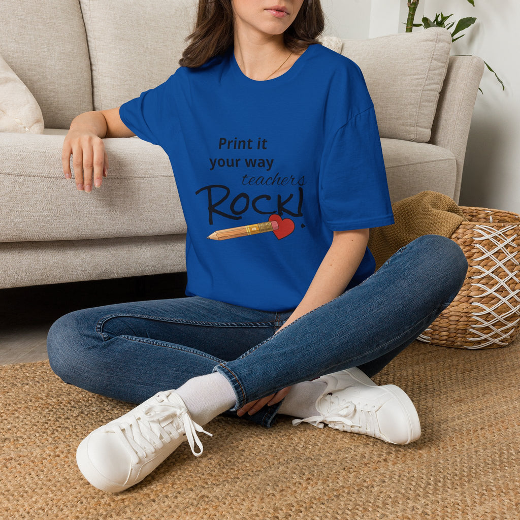 Teachers Rock! Tee — "Print it your way" Graphic Teacher Appreciation Shirt