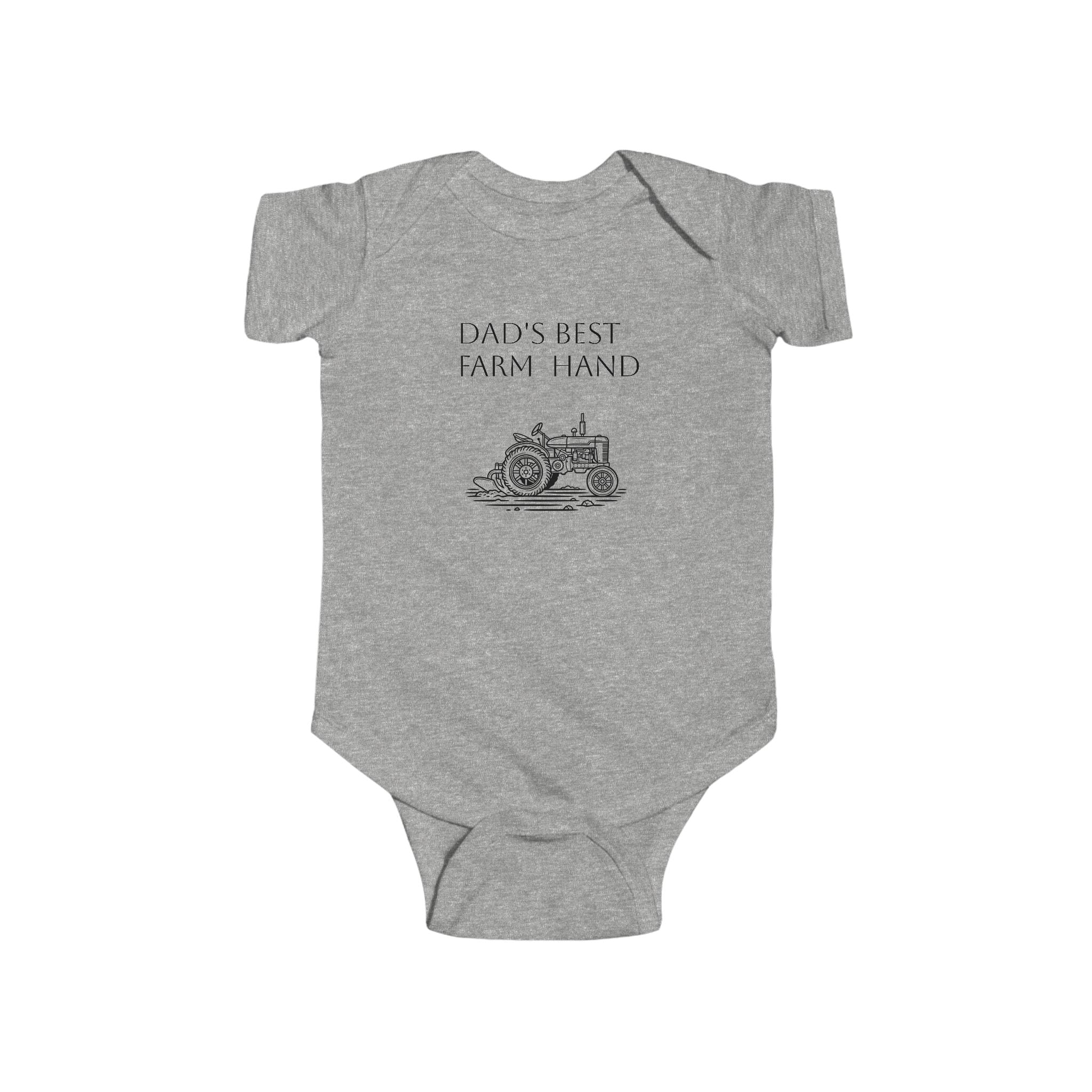 Baby Bodysuit – “Dad’s Best Farmhand” Vintage Tractor Infant Onesie