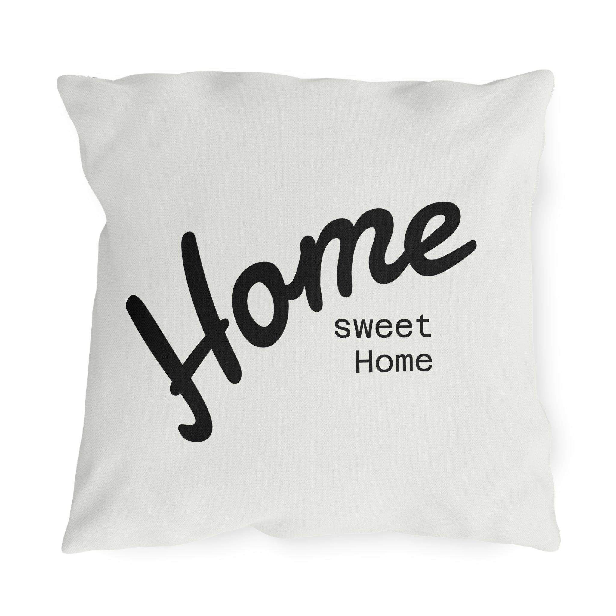 Outdoor Pillow — "Home Sweet Home" Monochrome Decorative Cushion for Porch & Patio