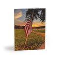 Patriotic Sunset Flag Greeting Cards — Pack of 8/16/24