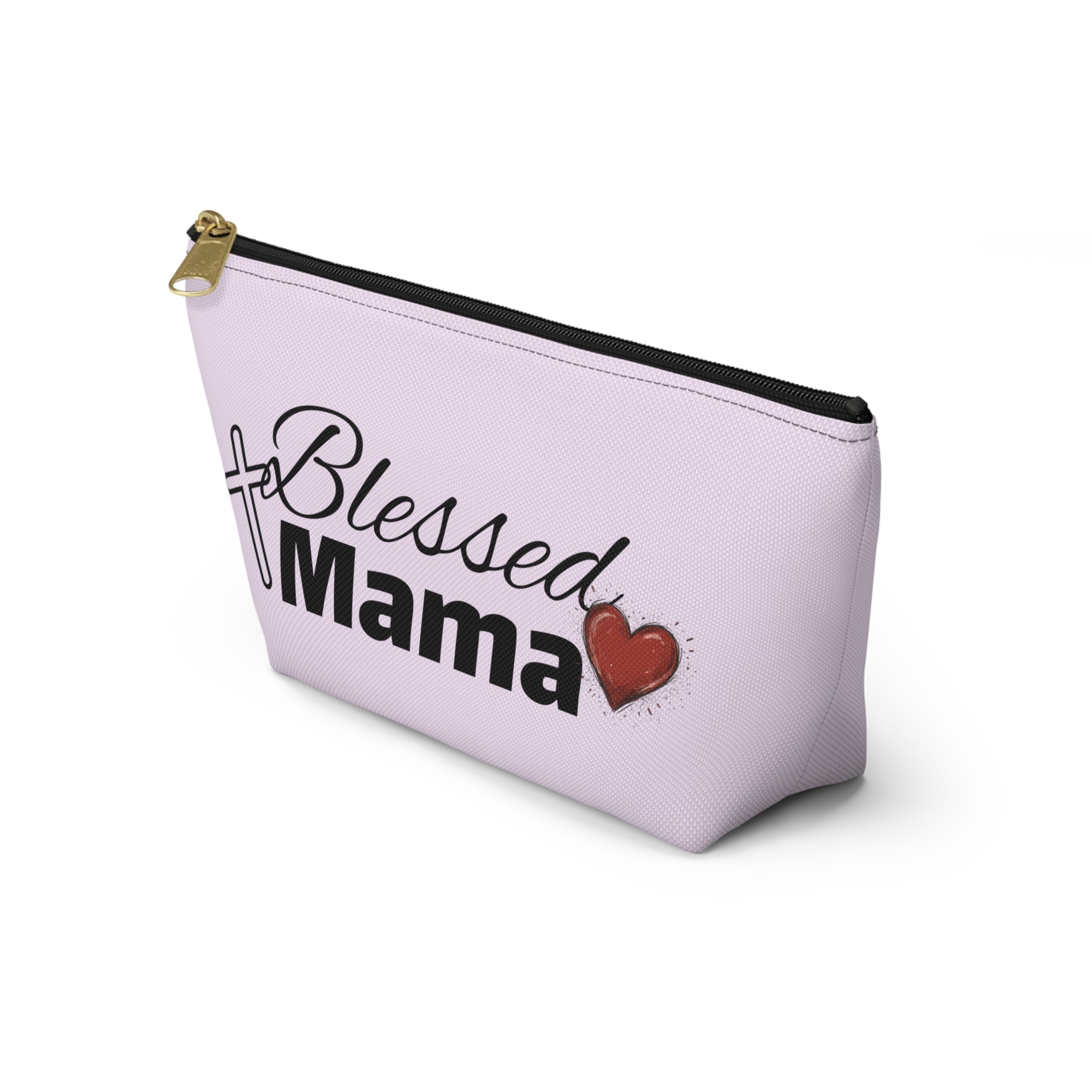 Blessed Mama Accessory Pouch — Religious Mom Gift Cosmetic Bag
