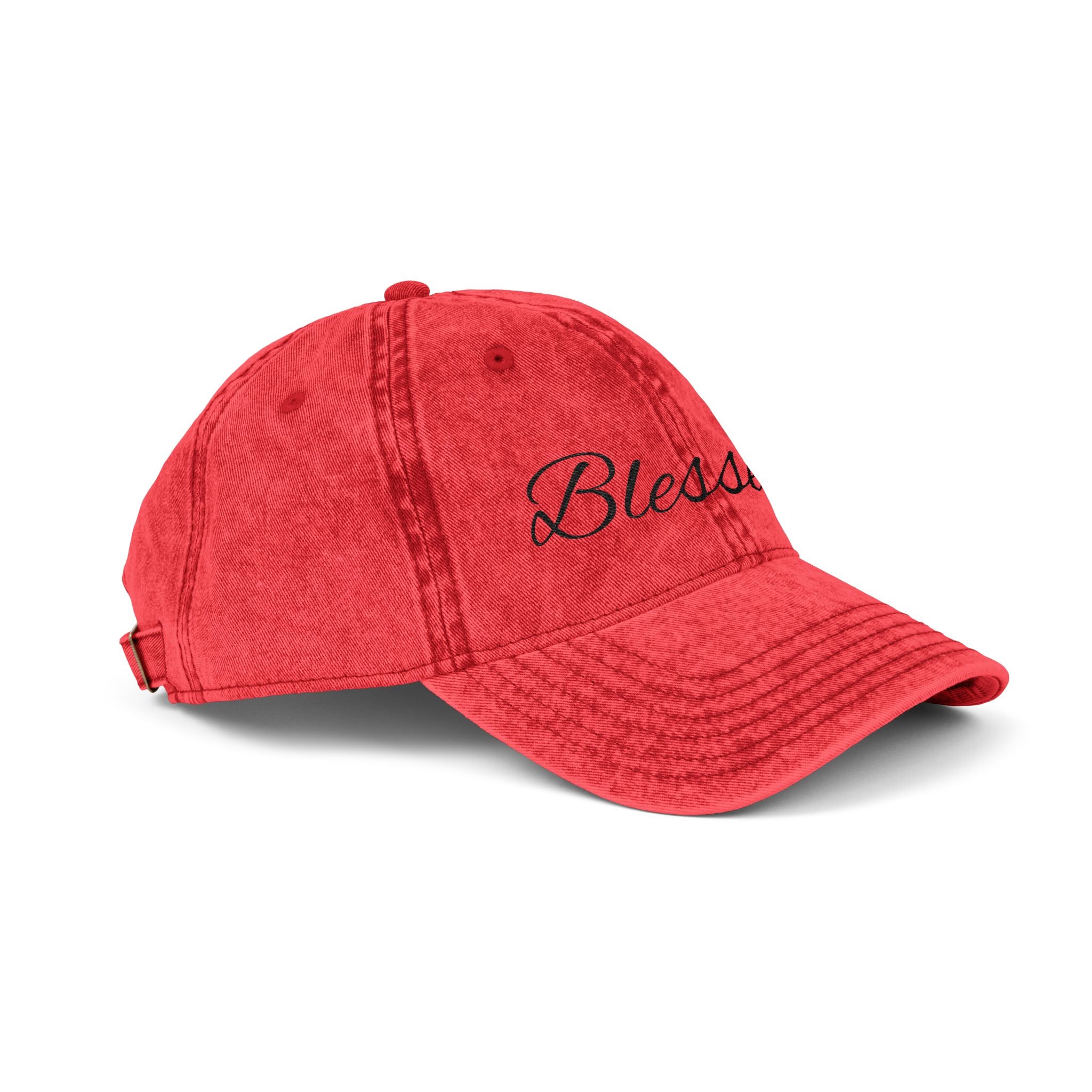 Blessed Embroidered Vintage Cap - Distressed Christian Baseball Hat