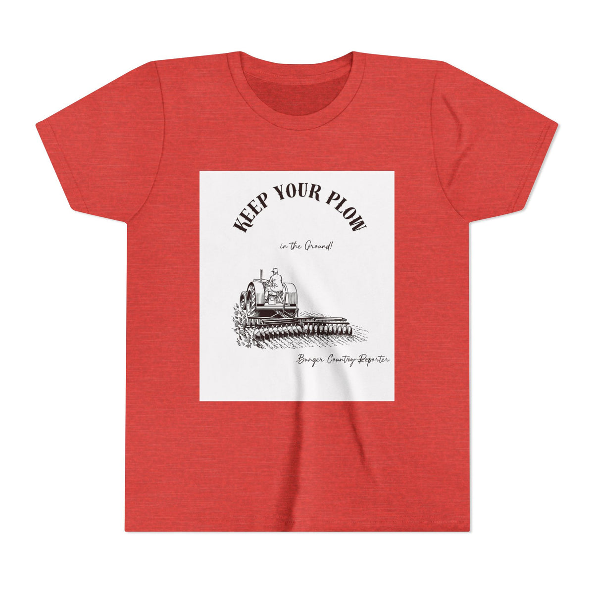Youth Tee — "Keep Your Plow" Vintage Tractor Farming Shirt