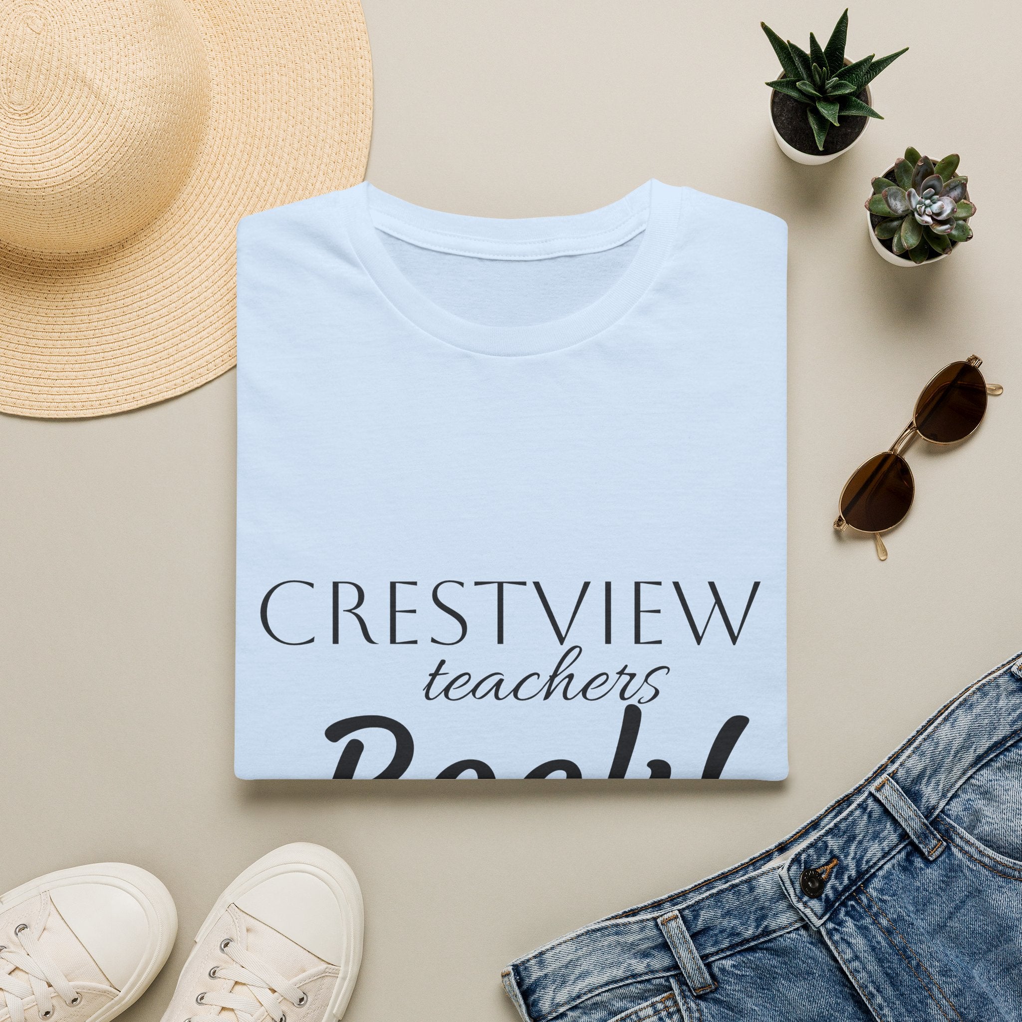 Teacher T‑Shirt — “Crestview Teachers Rock” School Staff Appreciation Tee