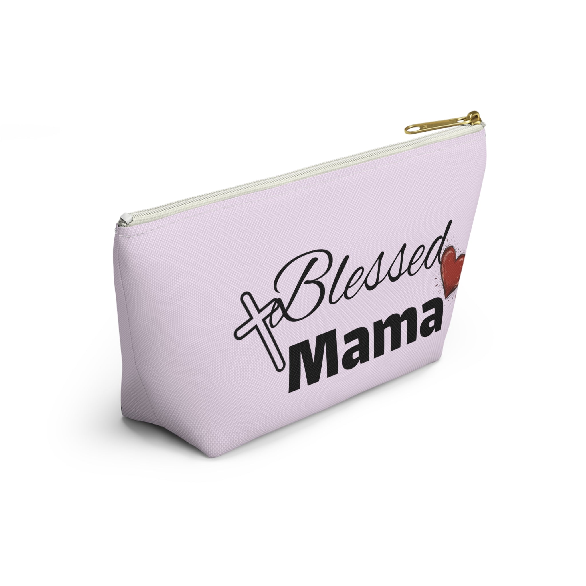 Blessed Mama Accessory Pouch — Religious Mom Gift Cosmetic Bag