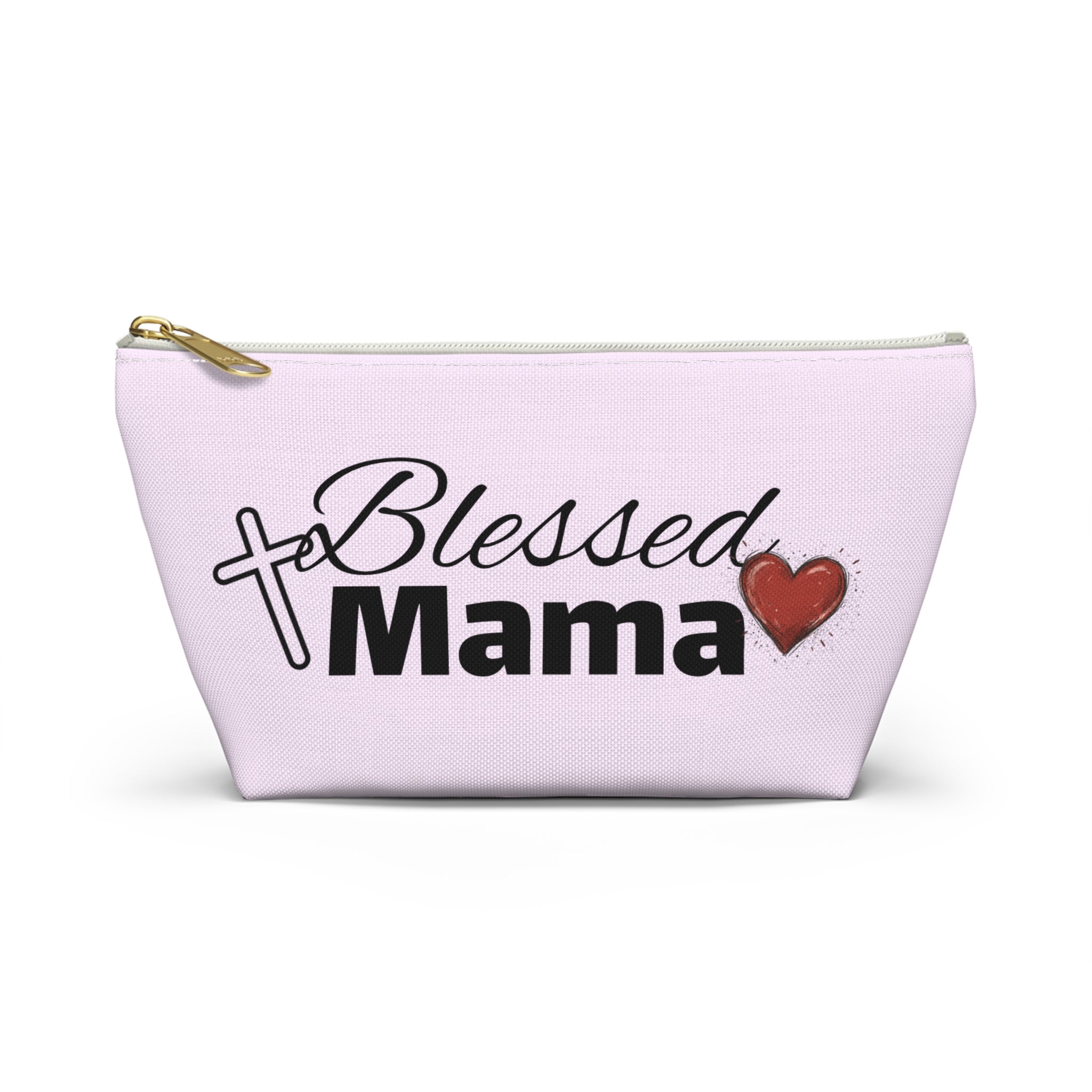 Blessed Mama Accessory Pouch — Religious Mom Gift Cosmetic Bag