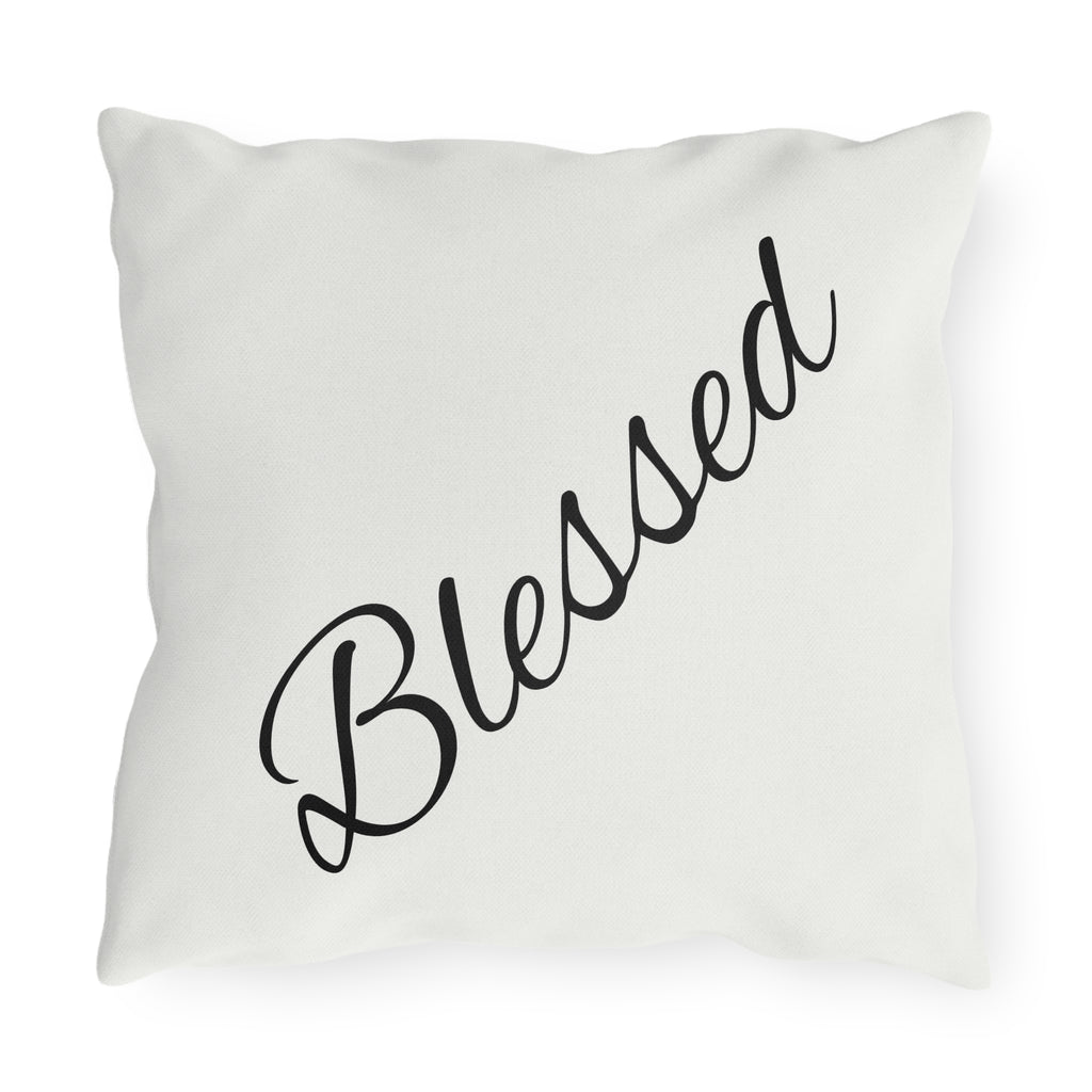 Outdoor Pillow — "Home Sweet Home" Monochrome Decorative Cushion for Porch & Patio