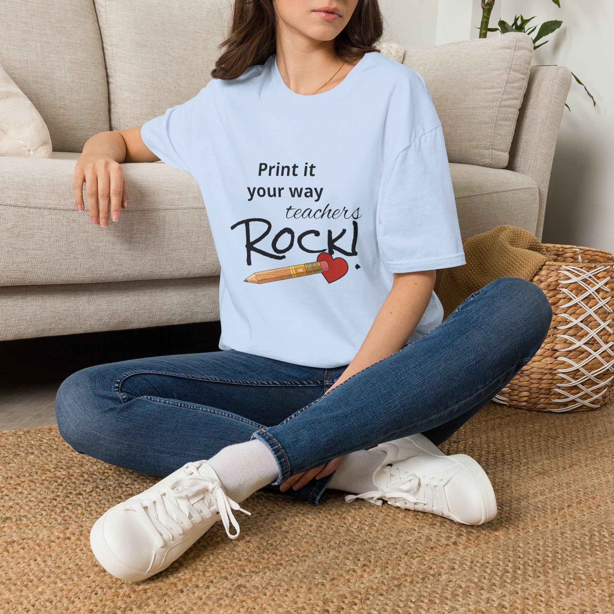 Teachers Rock! Tee — "Print it your way" Graphic Teacher Appreciation Shirt